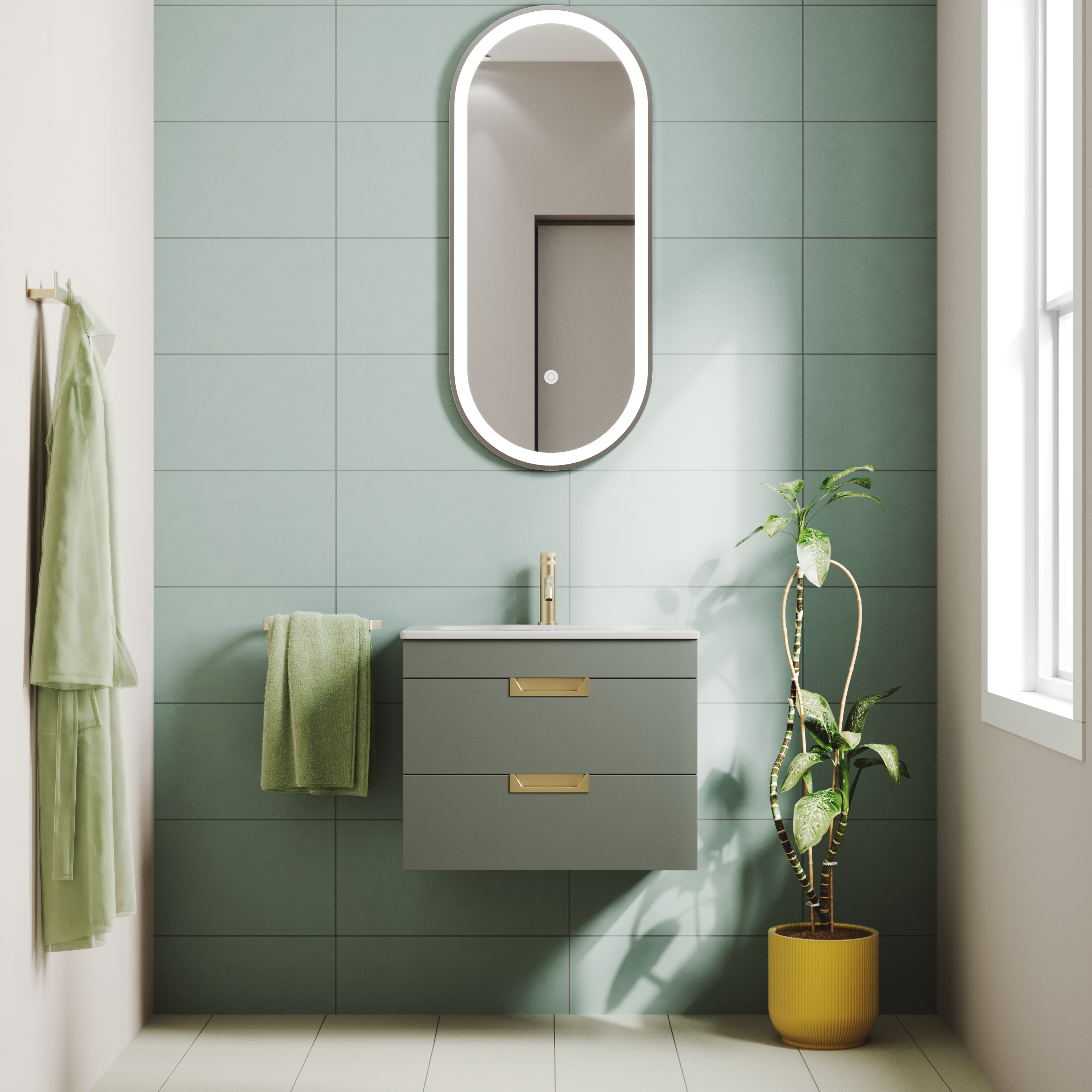 Isla 600mm Wall Hung Vanity Unit & Basin