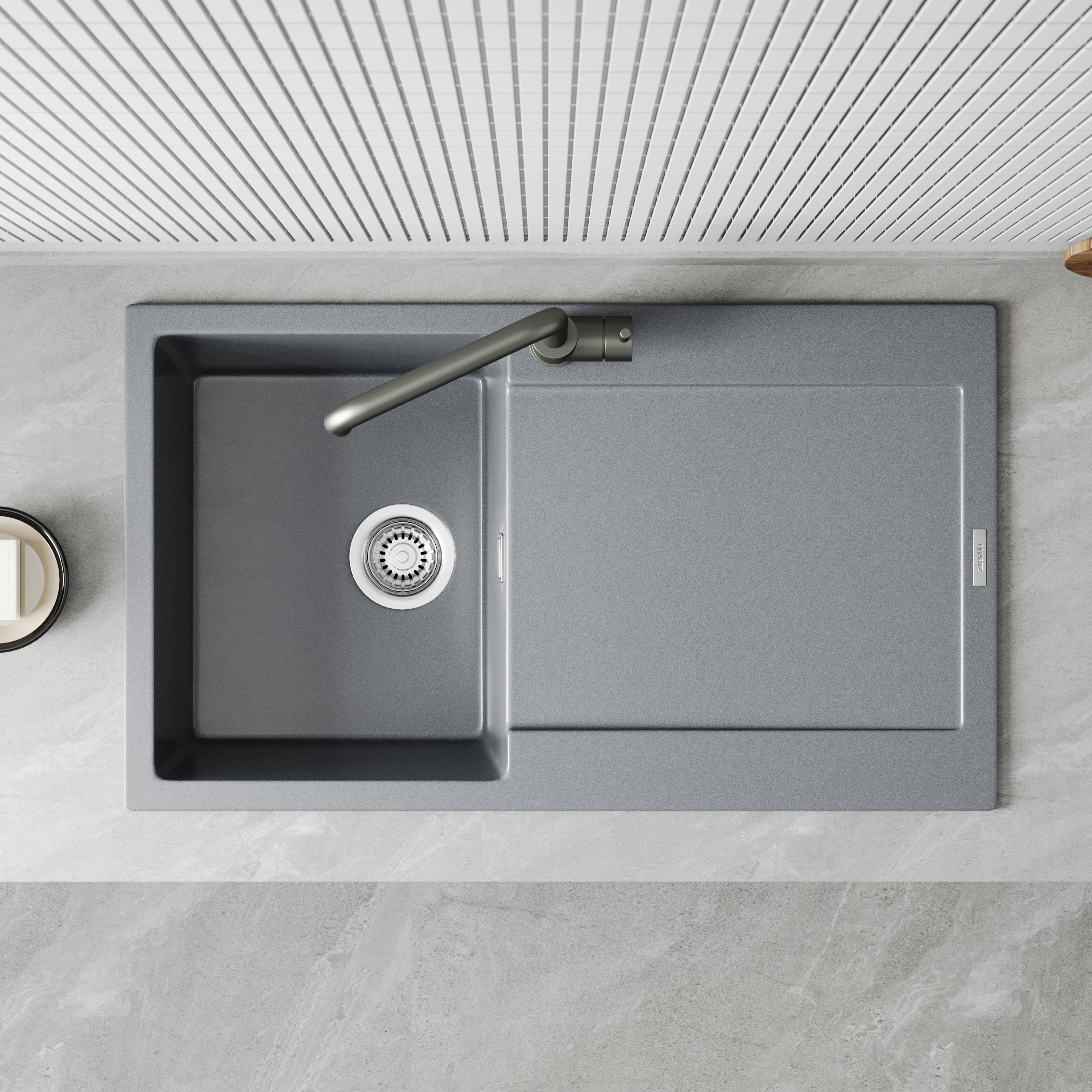 Vellamo Rocca Compact 1 Bowl Granite Composite Inset Kitchen Sink & Waste - 860 x 500mm