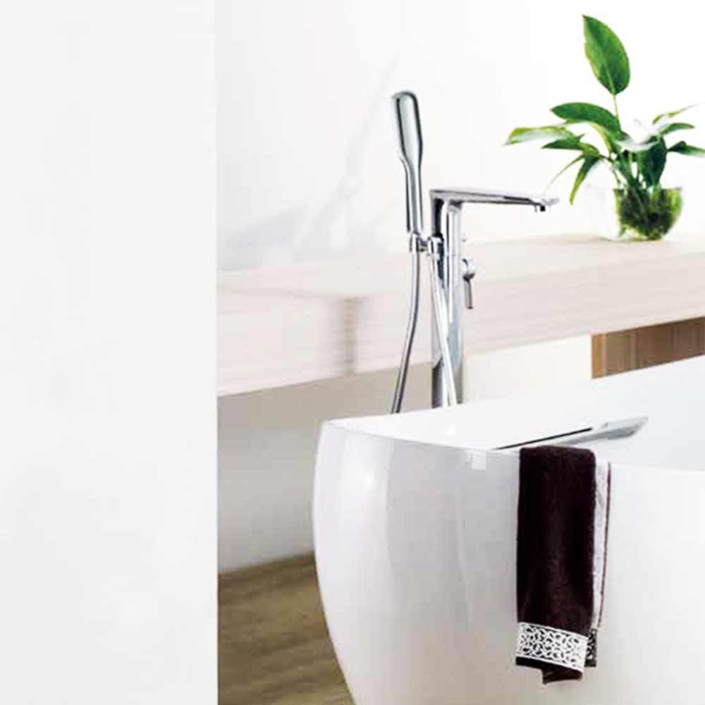 Flova Urban Floorstanding Bath Shower Mixer with Handset Kit