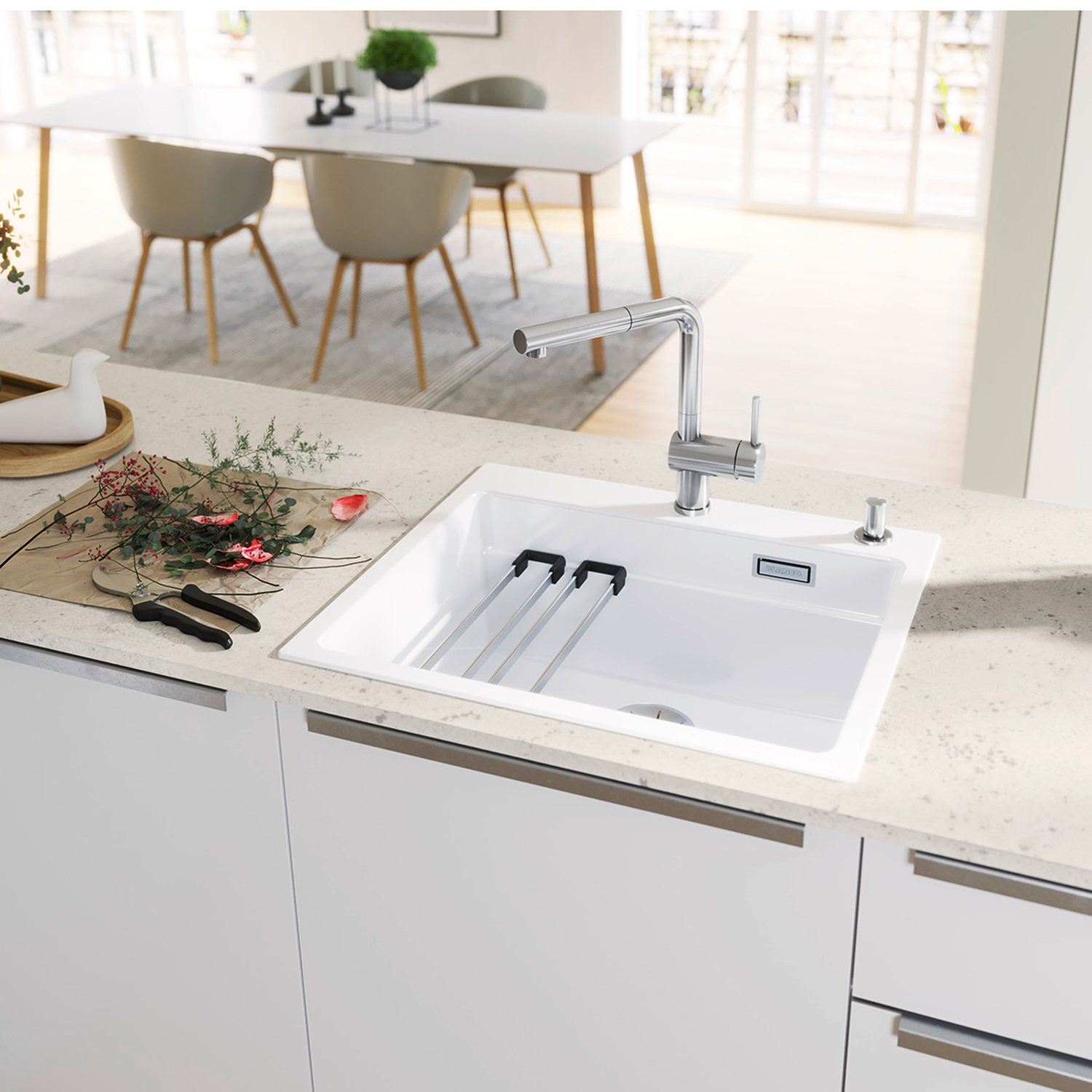 Blanco Linus-S Single Lever Mono Pull Out Kitchen Mixer Tap