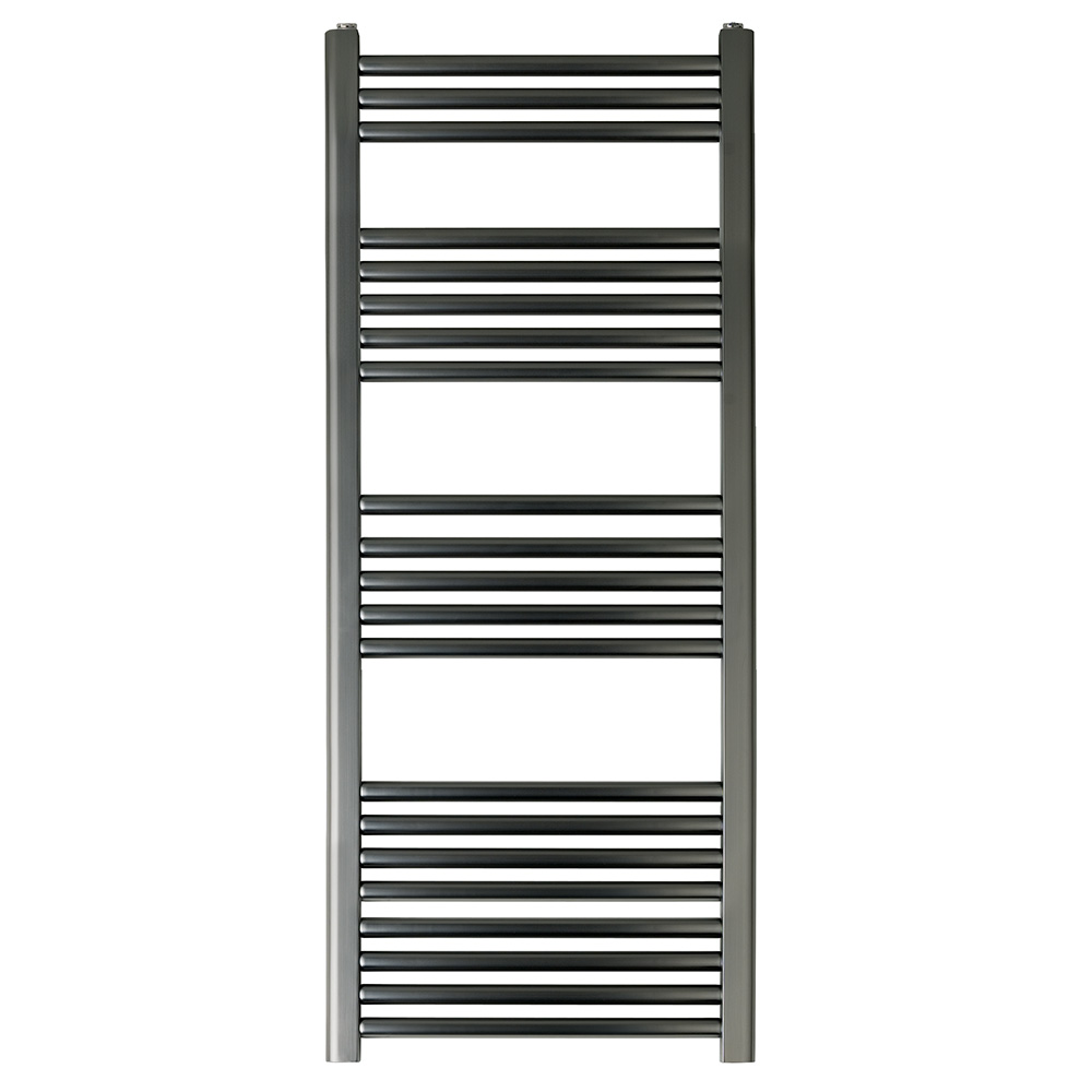 EliteHeat Steel Ladder Heated Towel Rail 25mm Bars - Brushed Black