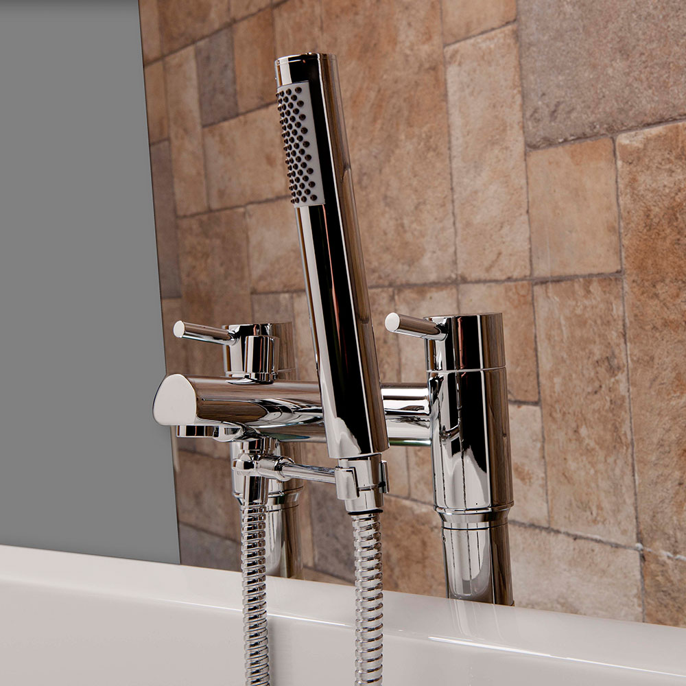 Universal Tap-Mounted Shower Handset Holder for Bath Shower Mixer Taps - Round