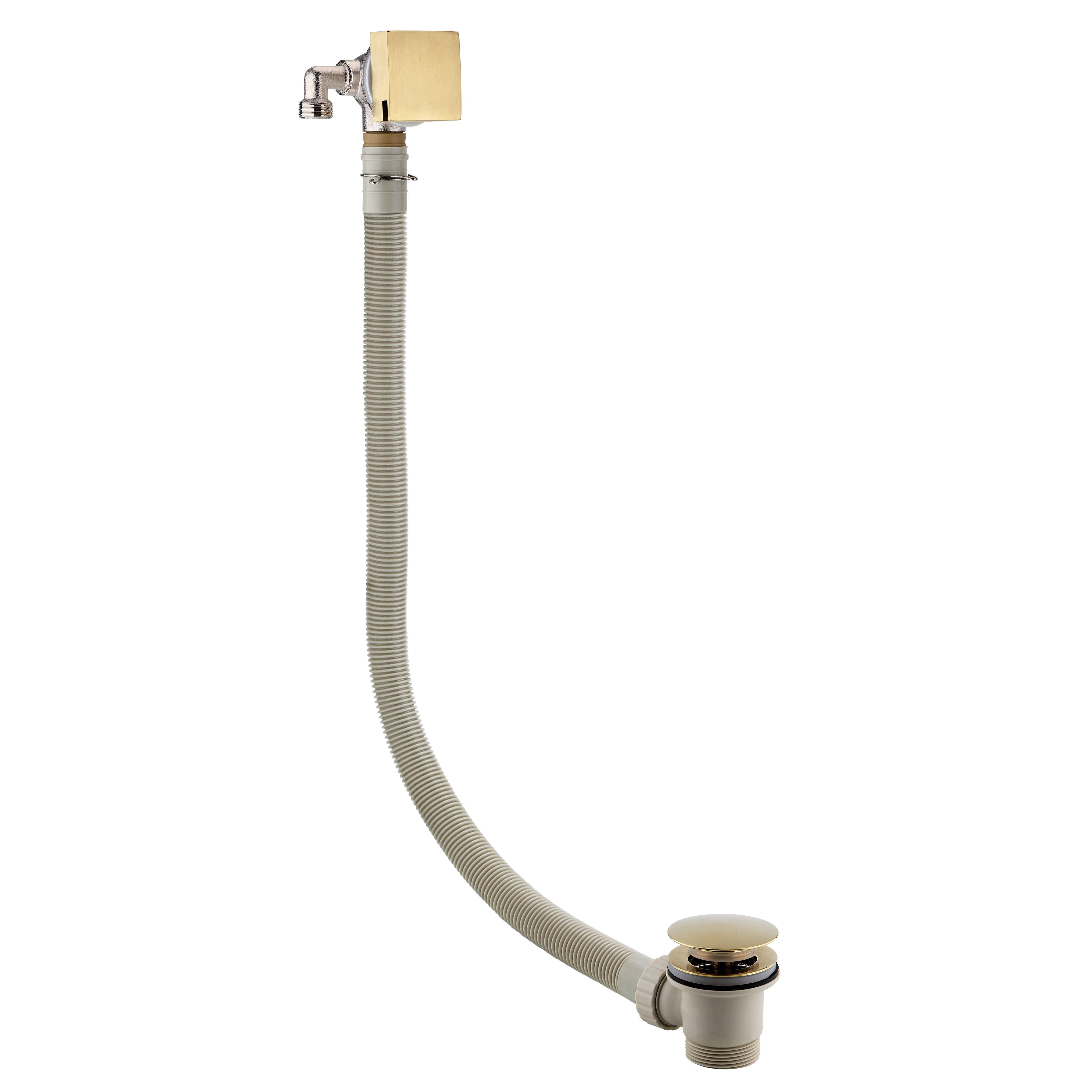 Harbour Status Square Overflow Bath Filler - Brushed Brass