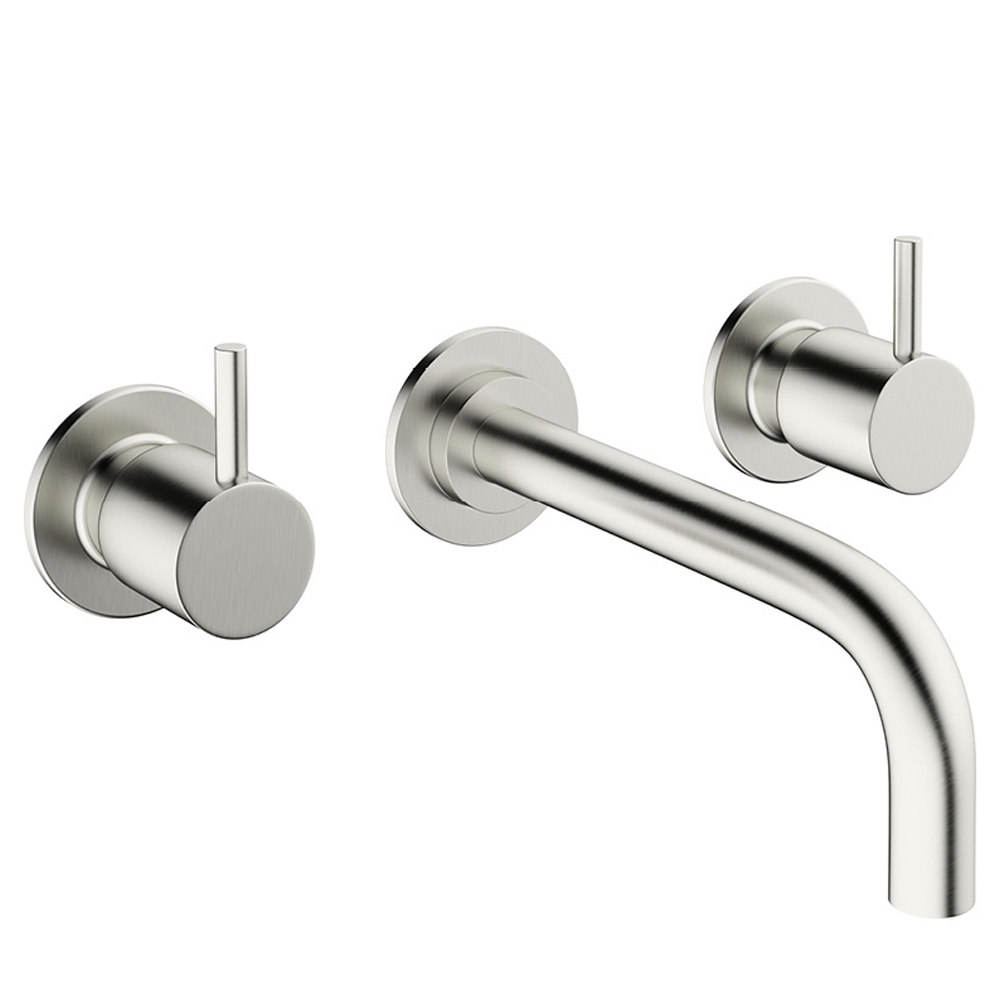 Crosswater MPRO Wall Mounted Basin Mixer with Twin Levers & Spout