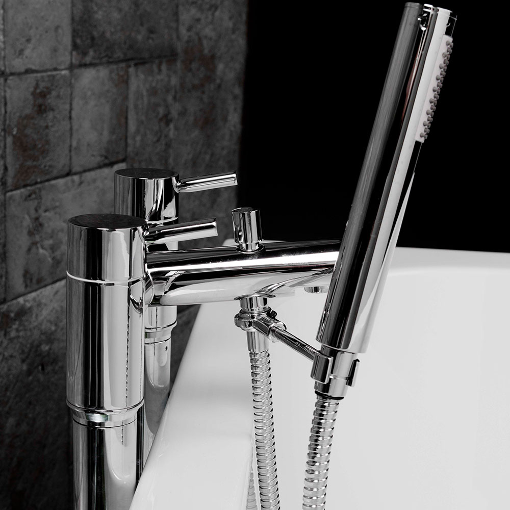 Universal Tap-Mounted Shower Handset Holder for Bath Shower Mixer Taps - Round