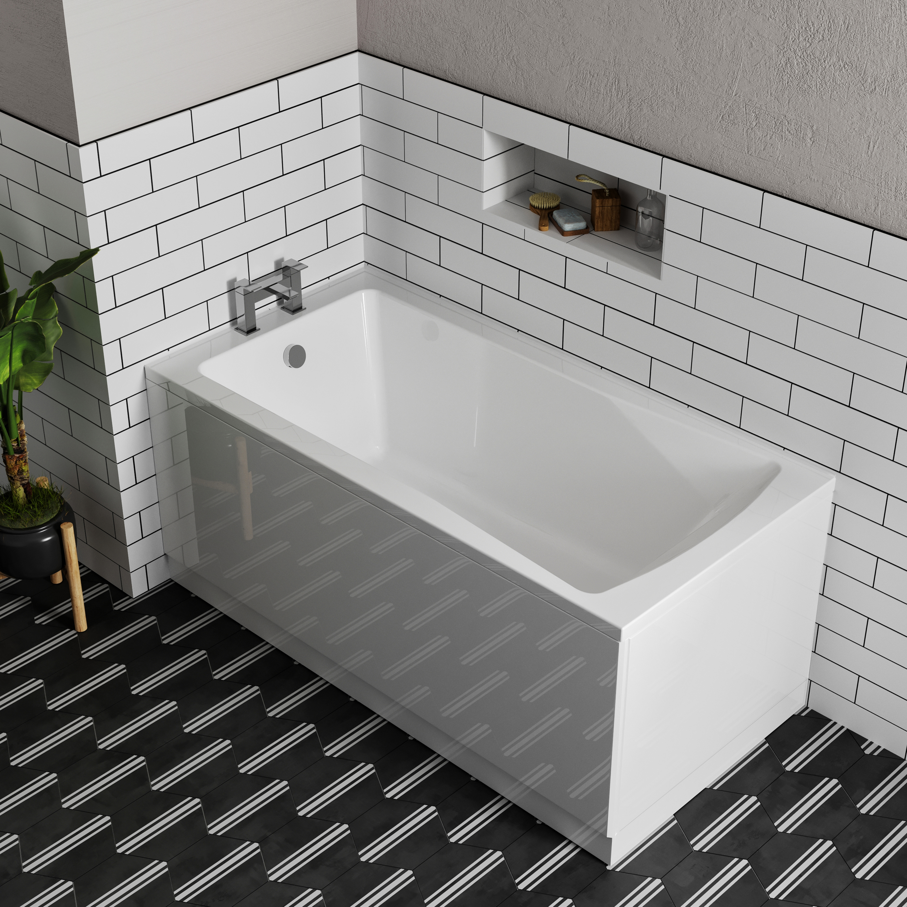 Emily Modern Bathroom Suite with Rimless Toilet 