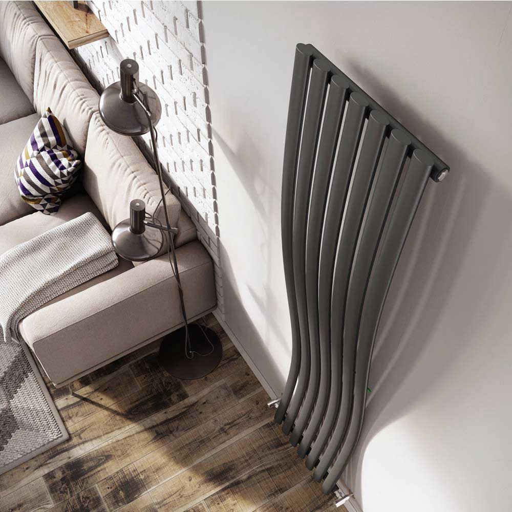 Brenton Onda Anthracite Wave Radiator - 1785 x 413mm