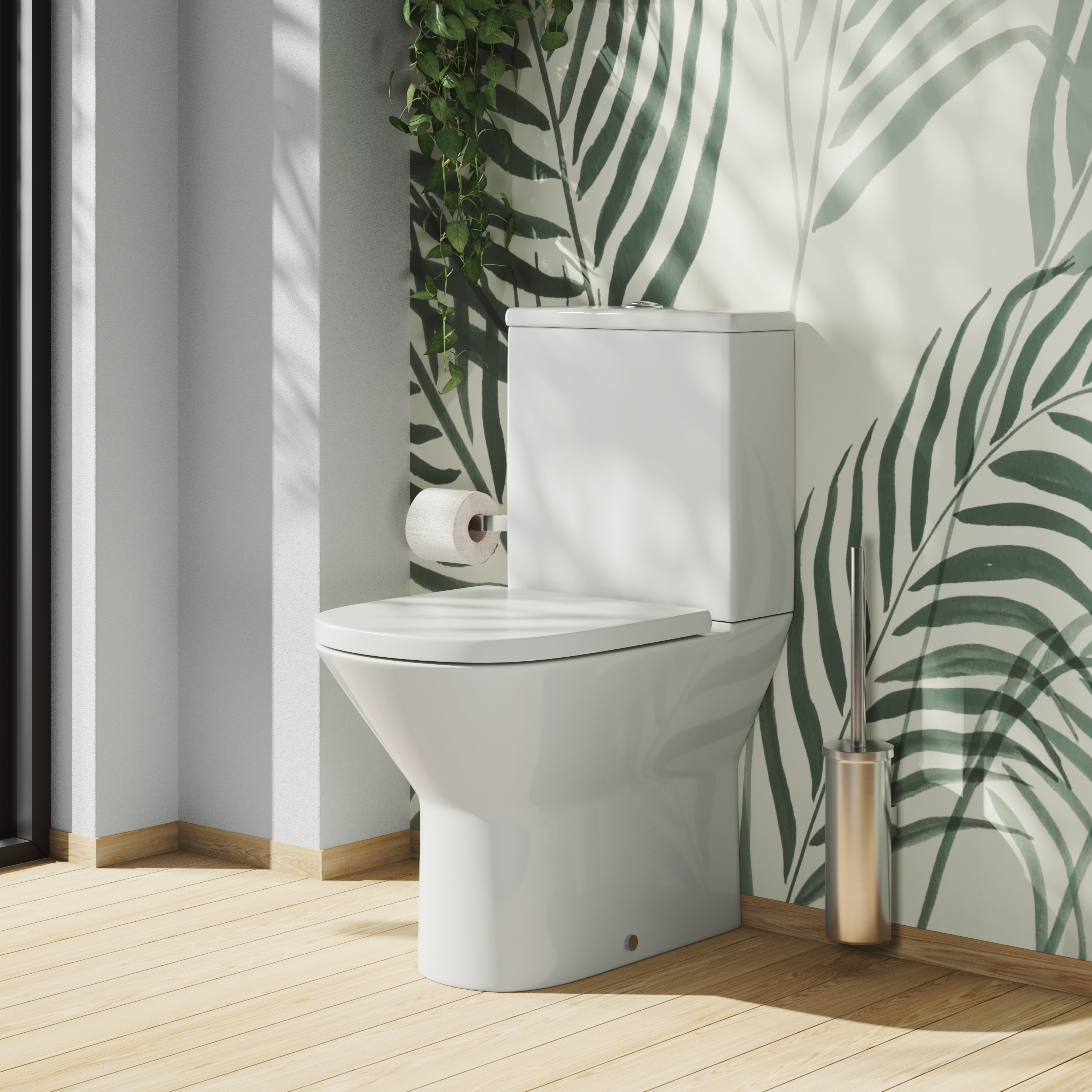 Harbour Identity Close Coupled Rimless Back to Wall Toilet & Soft Close Seat