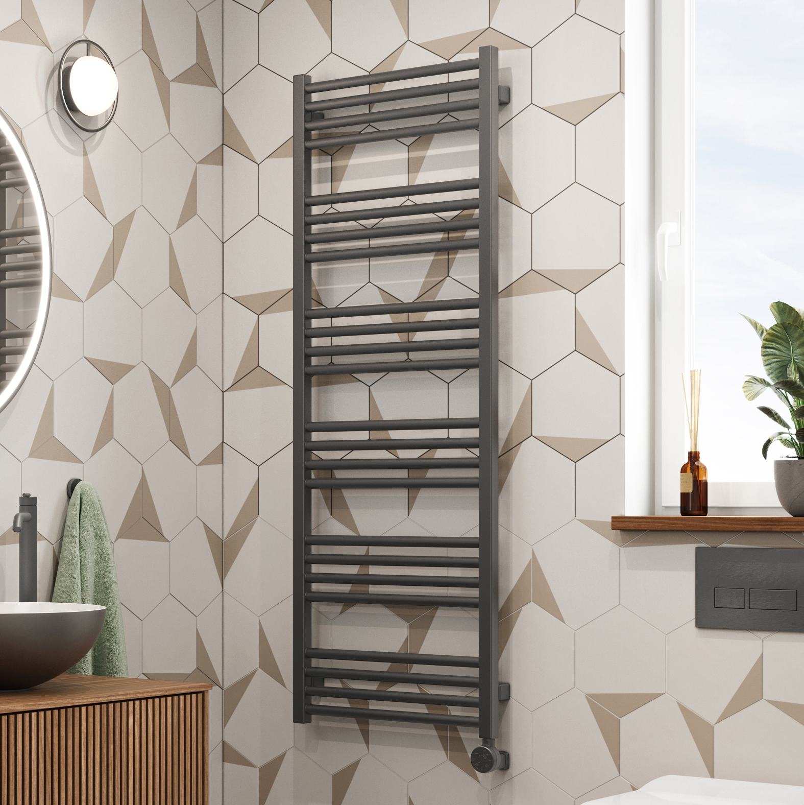 Crosswater MPRO Electric Slate Heated Towel Rail