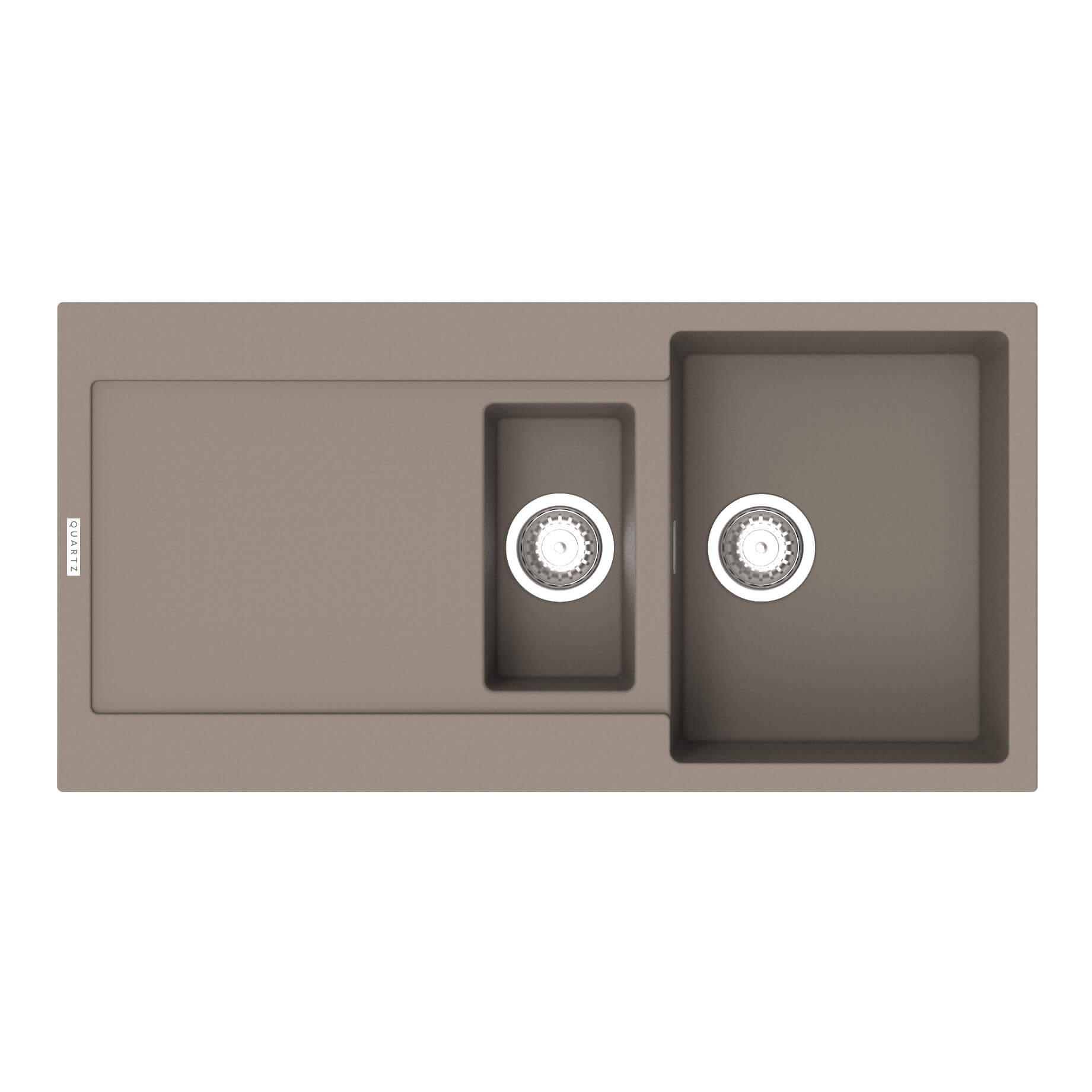 Clearwater Carina 1.5 Bowl Granite Composite Sink & Waste with Reversible Drainer - 1000 x 500mm