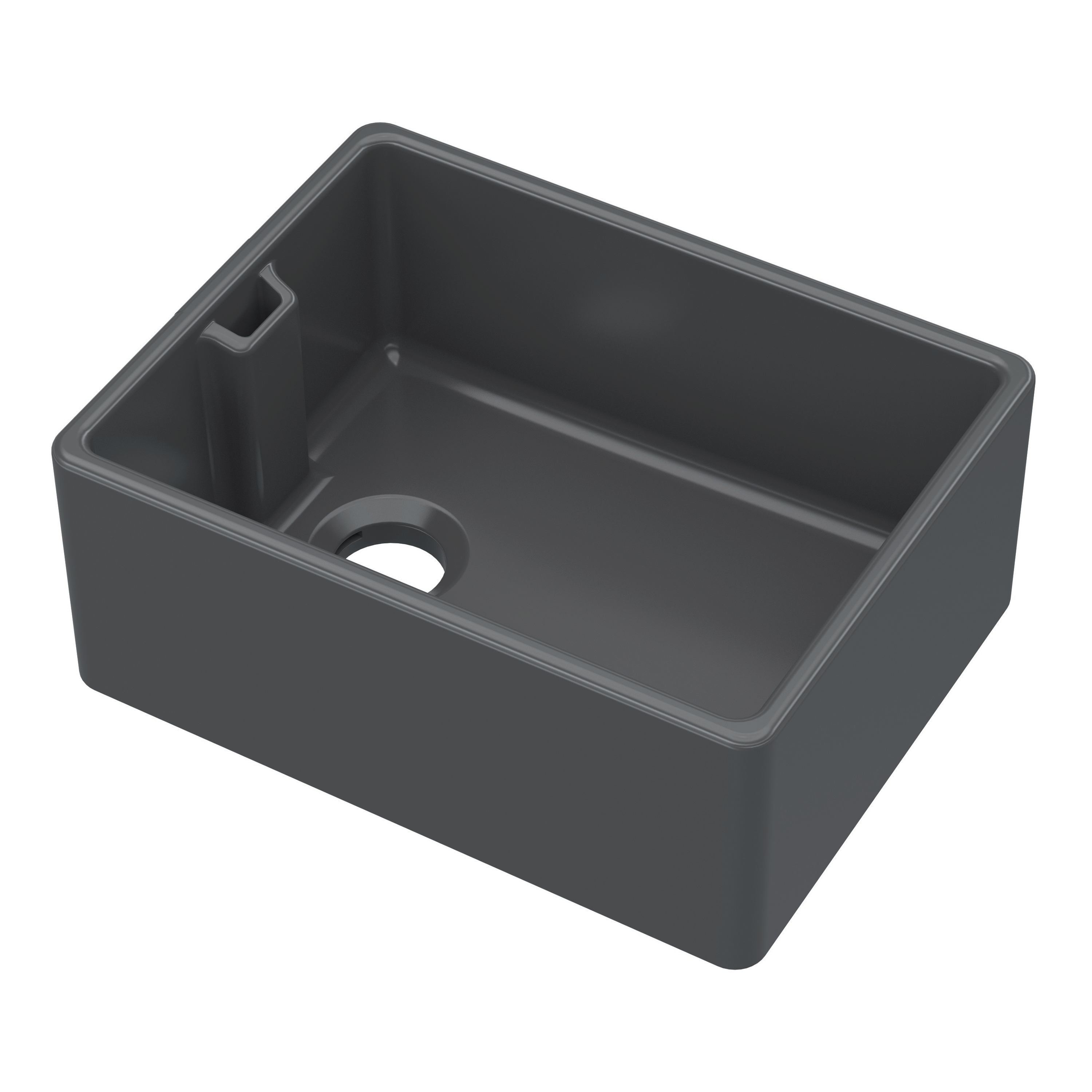 Butler & Rose Soft Black Ceramic Fireclay Belfast / Butler Kitchen Sink - 595 x 455mm