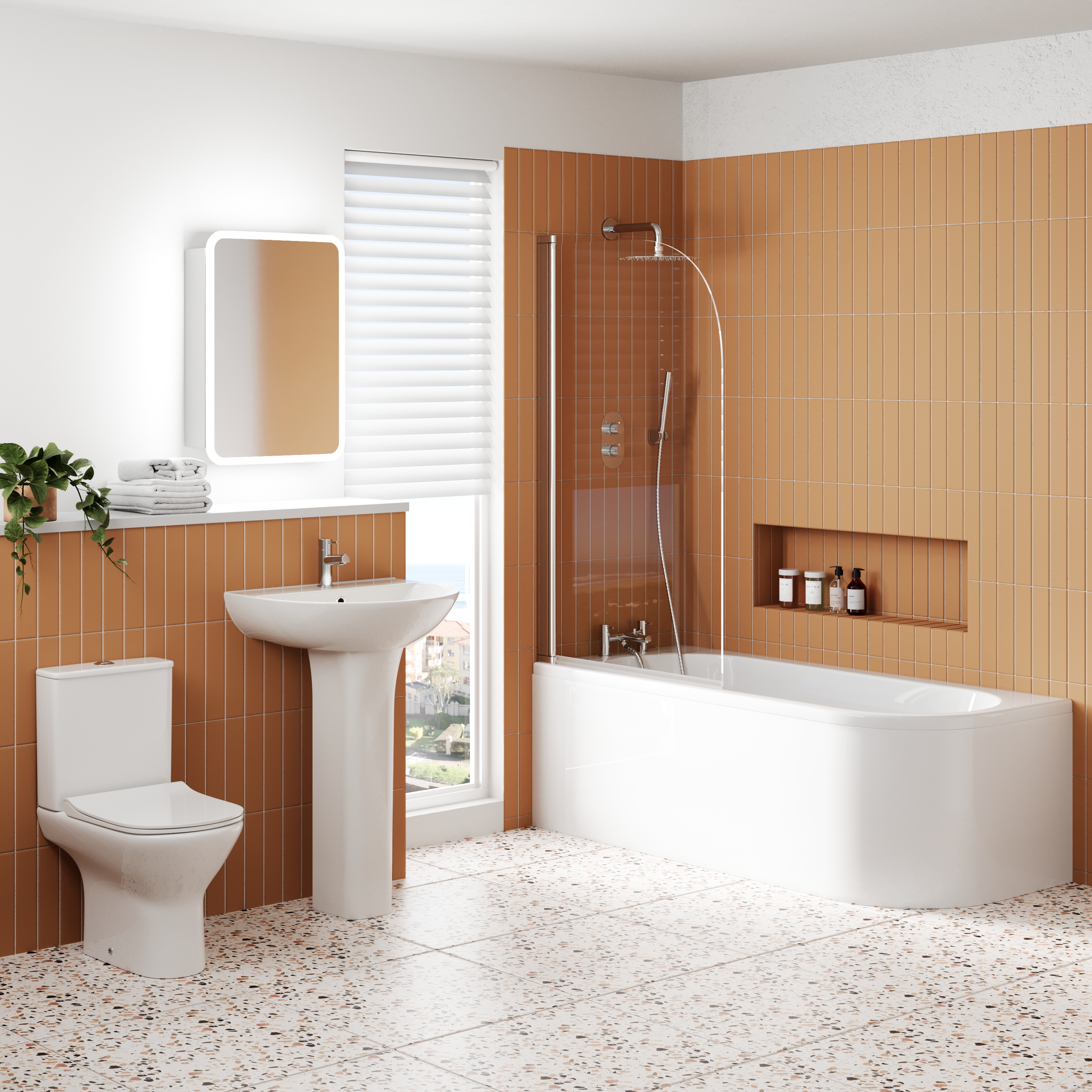Harbour Acclaim 550mm 1 Tap Hole Basin & Full Pedestal