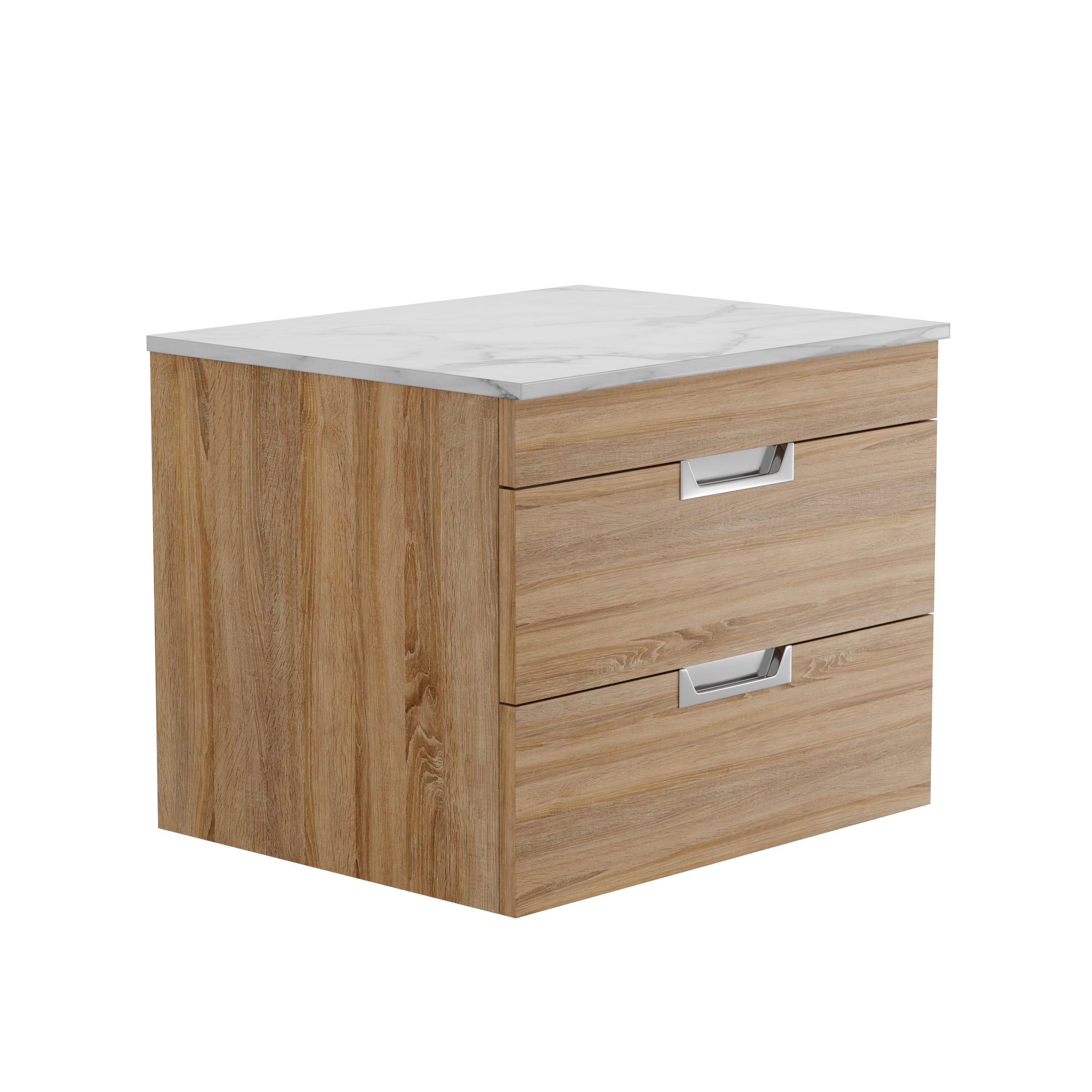 Isla 600mm Wall Hung Vanity Unit & Marble Sintered Stone Countertop