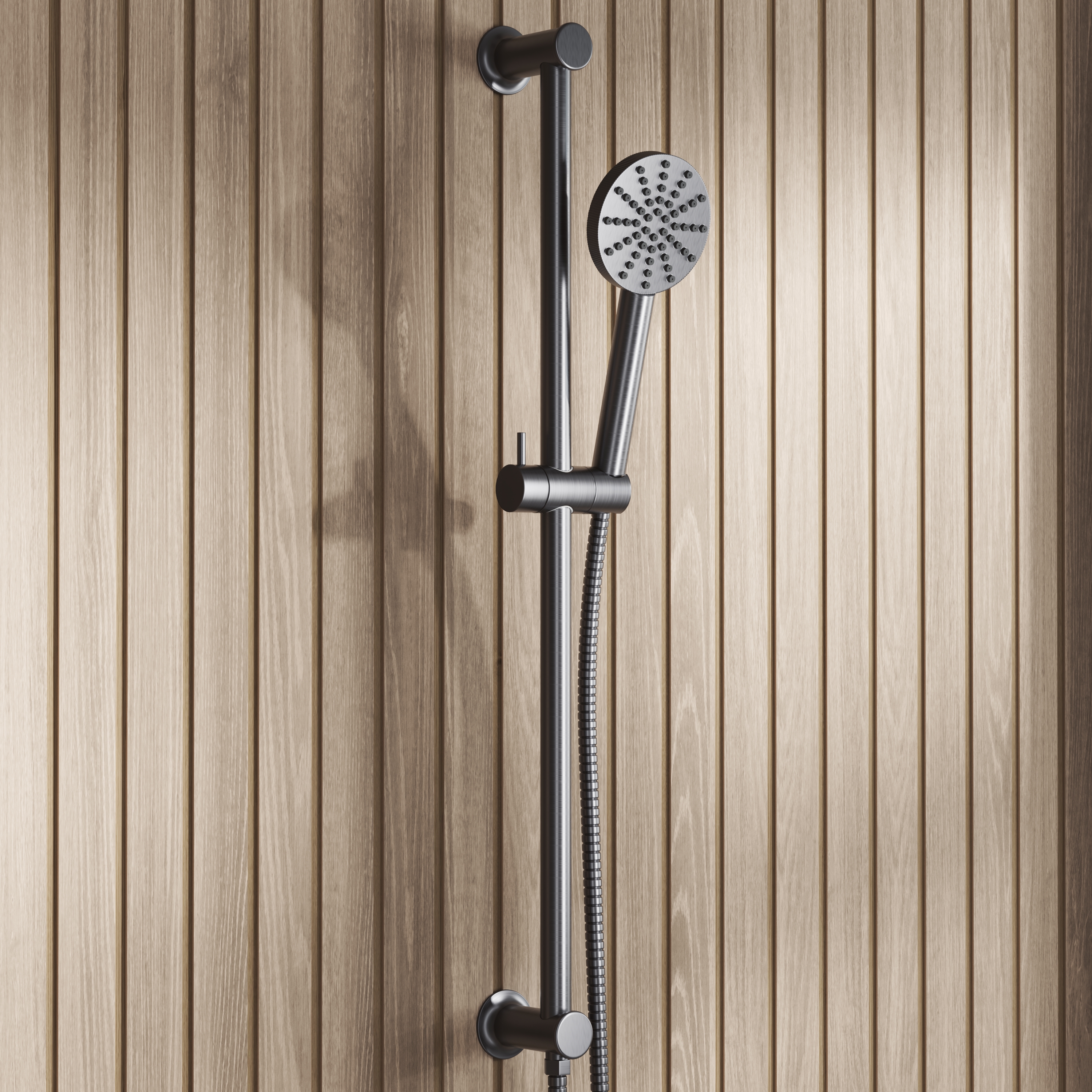 Core Fluted Slide Rail Shower Kit, Shower Handset & Hose with Integrated Elbow