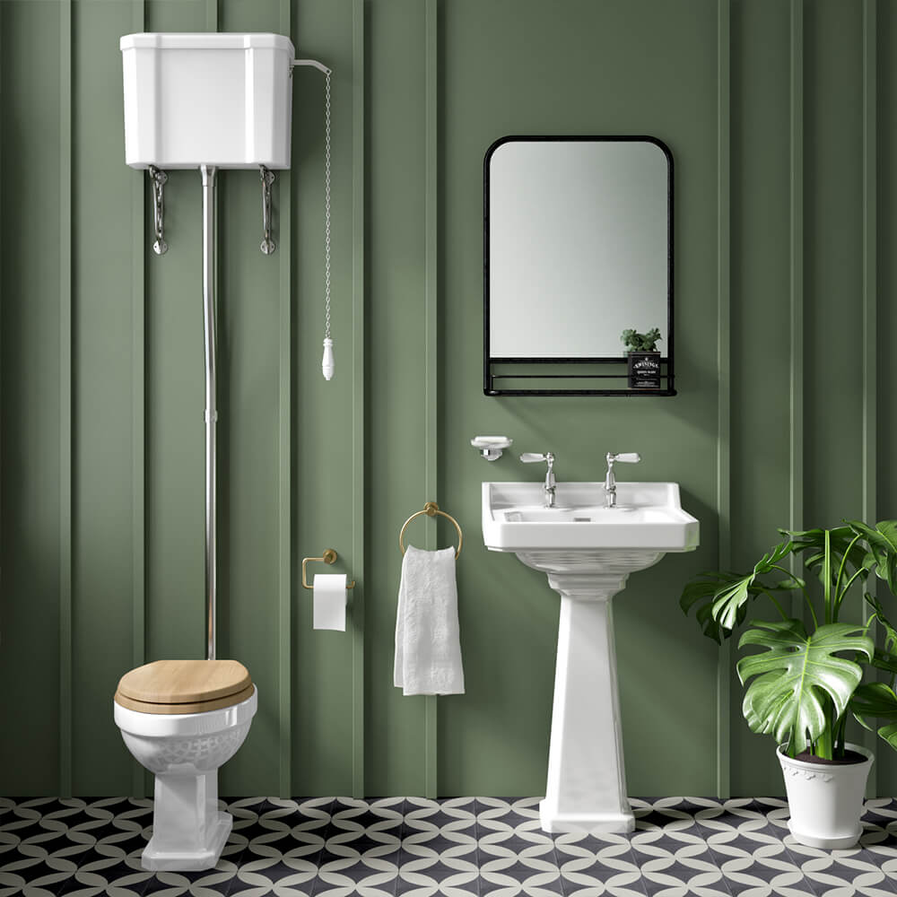 Butler & Rose Catherine 560mm Full Pedestal & Basin - 2 Tap Hole