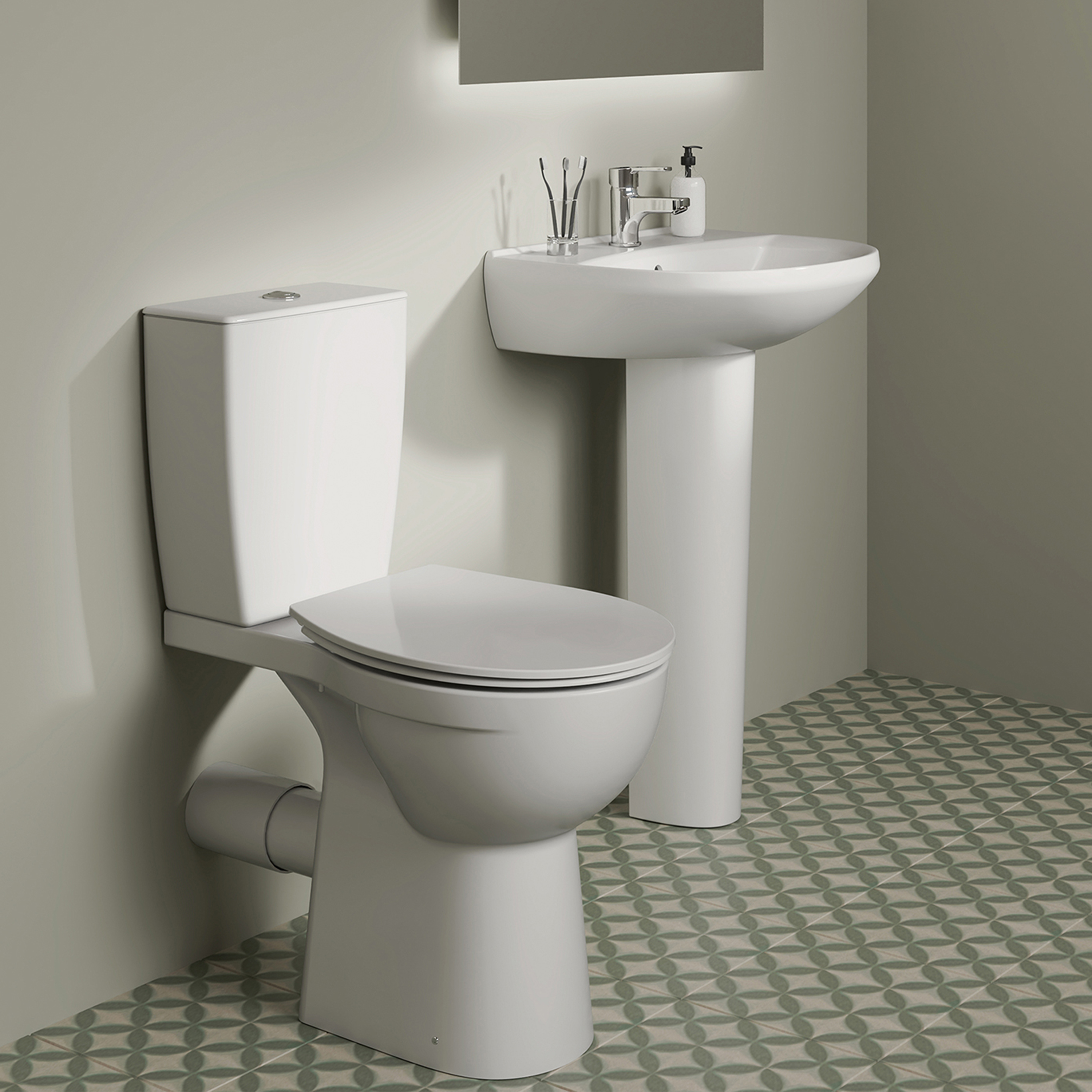 Ideal Standard Eurovit+ Comfort Height Close Coupled Toilet with Soft Close Seat