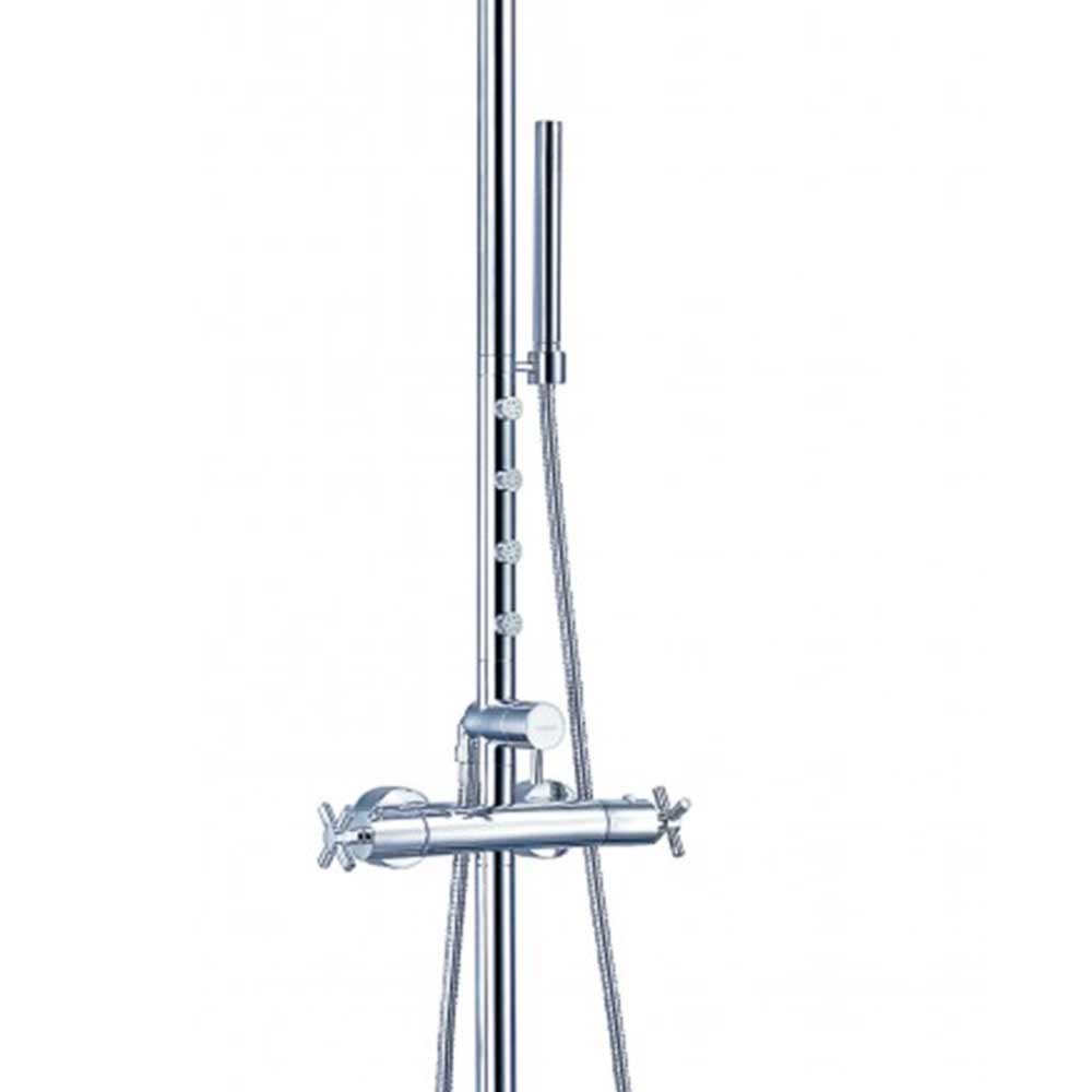 Flova XL Thermostatic Shower Column with Overhead Shower, Handset Kit & Body Jets