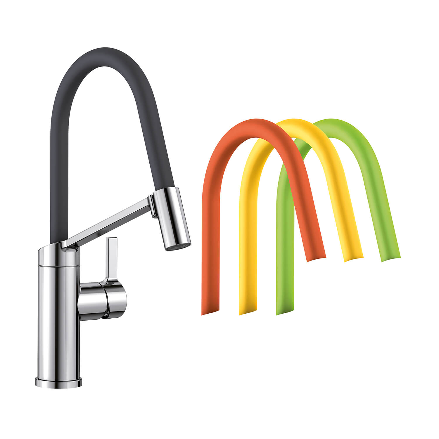 Blanco Viu-S Single Lever Chrome Mono Pull Out Kitchen Mixer Tap with Replaceable Hose