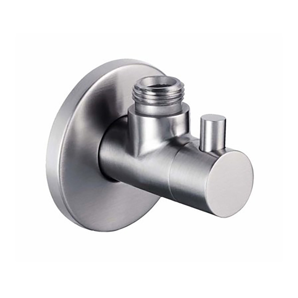 Inox Brushed Stainless Steel Angled Shut Off Valve