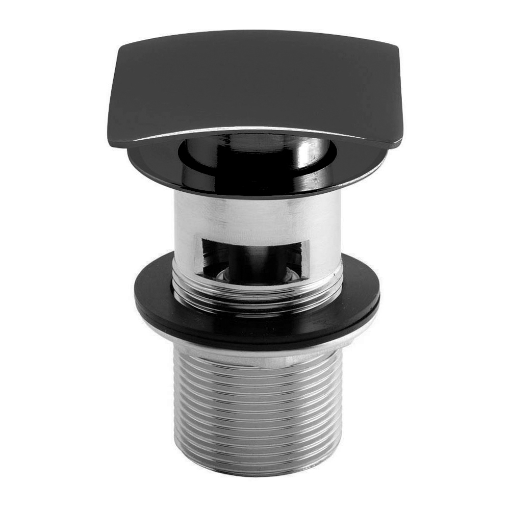 Harbour Status Matt Black Square Dome Clicker Waste - Slotted