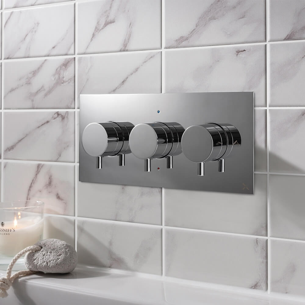 Crosswater MPRO 2 Outlet Concealed Thermostatic Shower Valve (3 Handles)