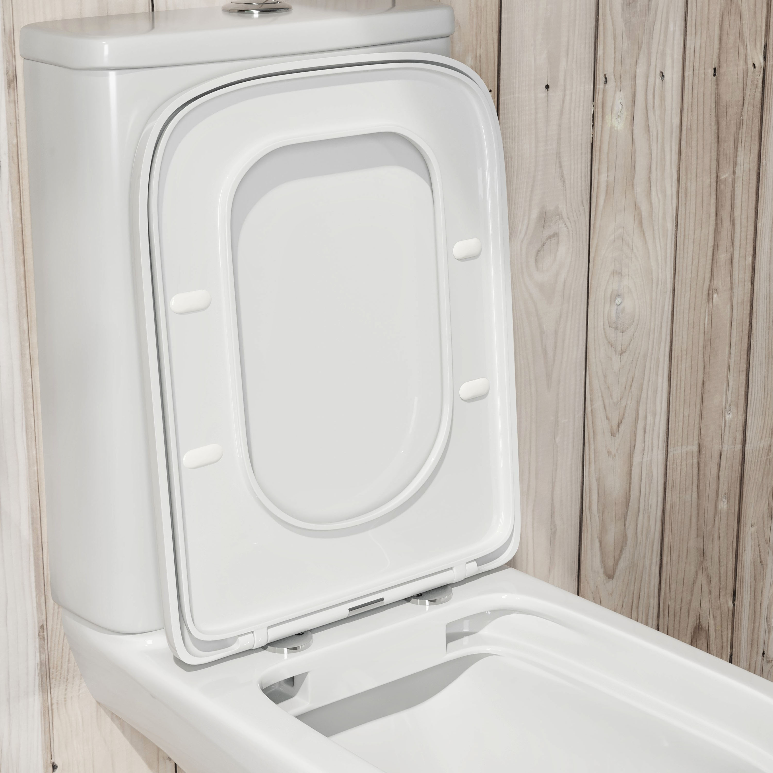Harbour Soft Close Square Wrap Over Toilet Seat With Quick Release Hinges