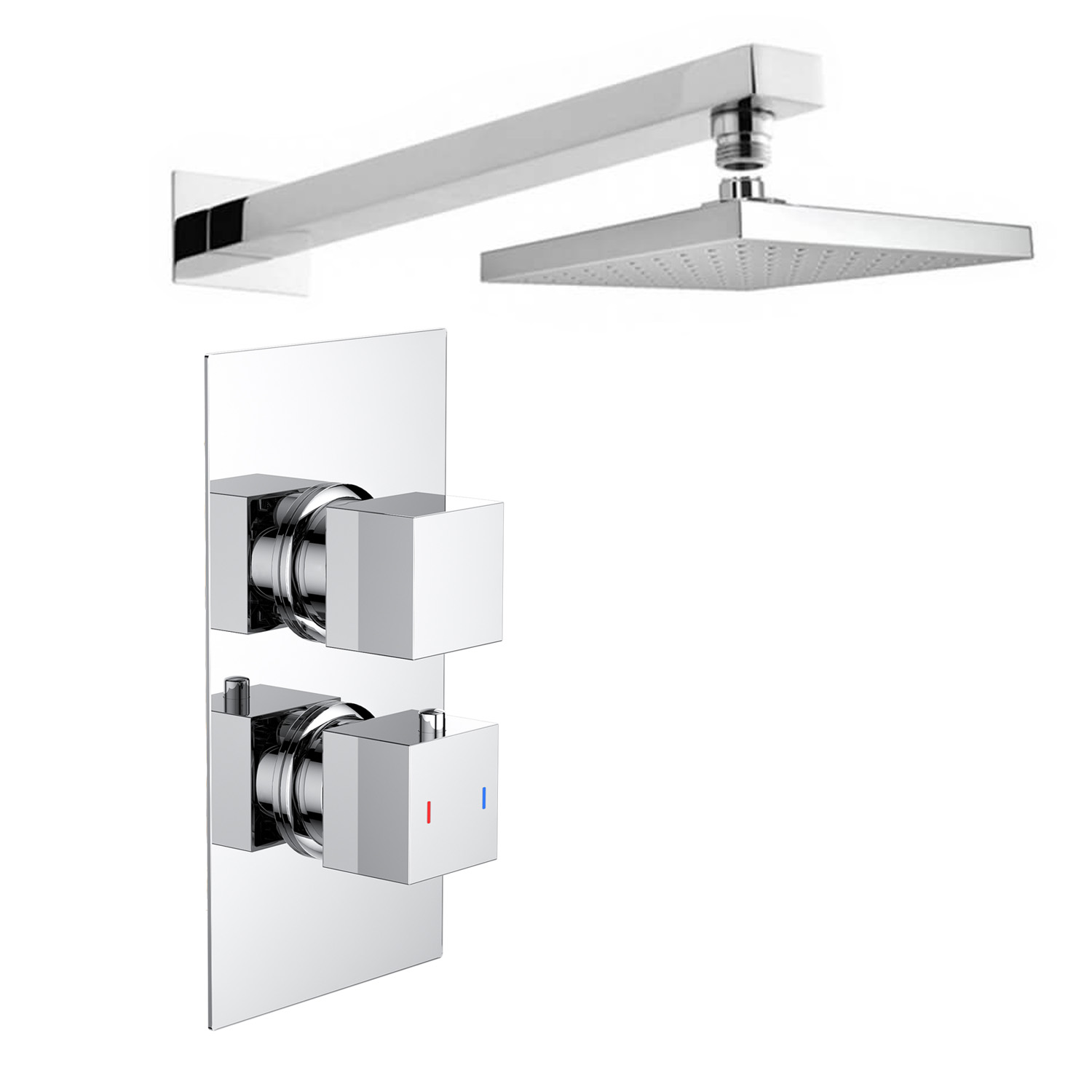Delilah Concealed Thermostatic Shower Valve & ABS Fixed Shower Head