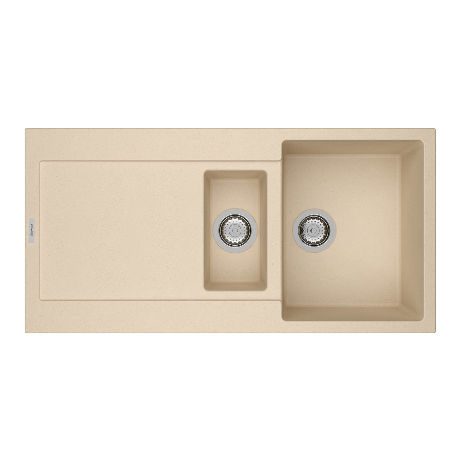 Clearwater Carina 1.5 Bowl Granite Composite Sink & Waste with Reversible Drainer - 1000 x 500mm