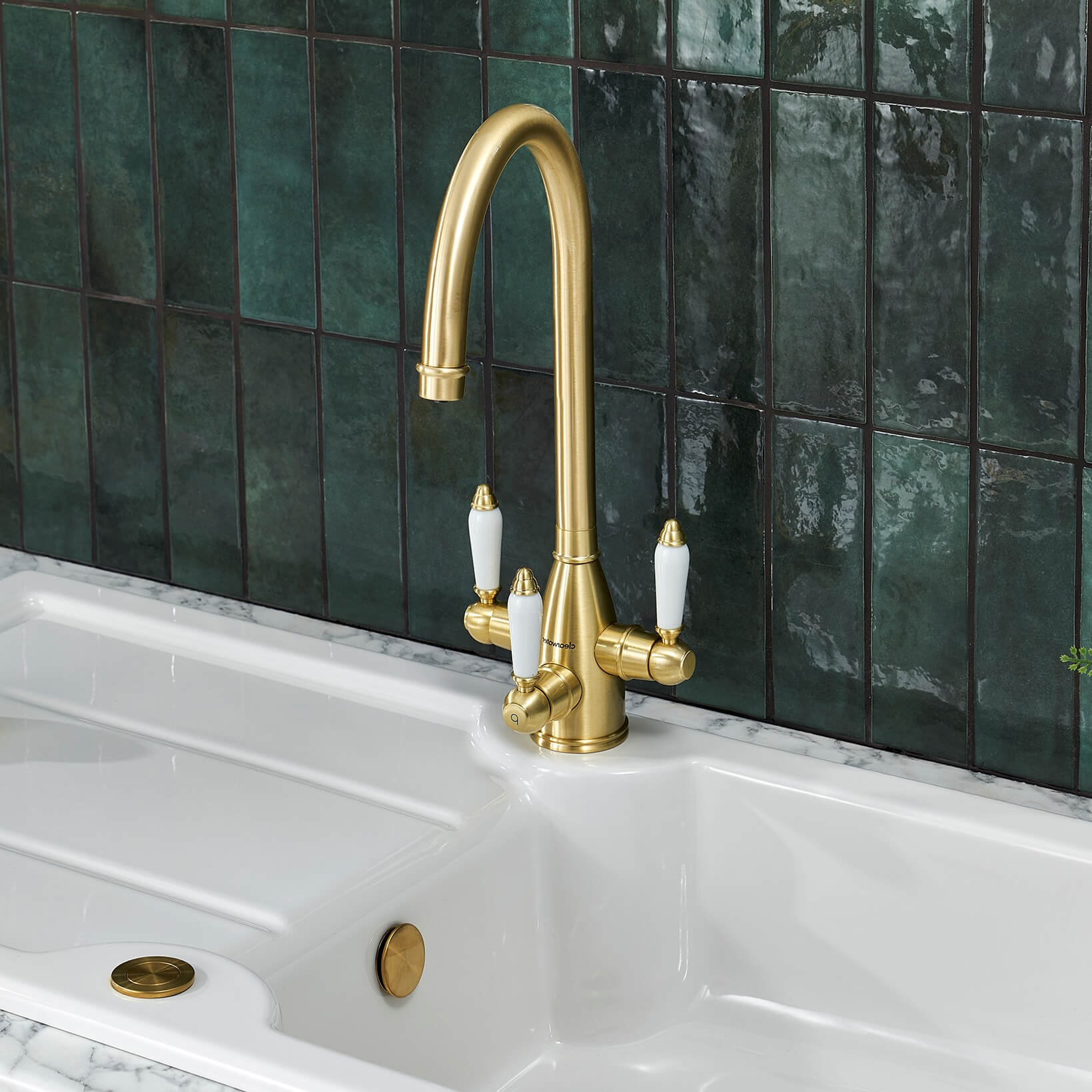 Clearwater Krypton Triple Lever Mono Kitchen Mixer and Cold Filtered Water Tap