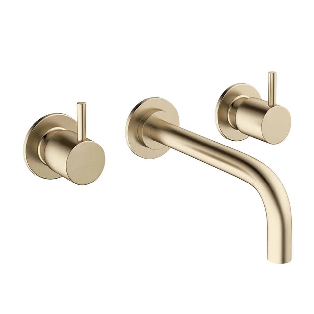 Crosswater MPRO Wall Mounted Basin Mixer with Twin Levers & Spout