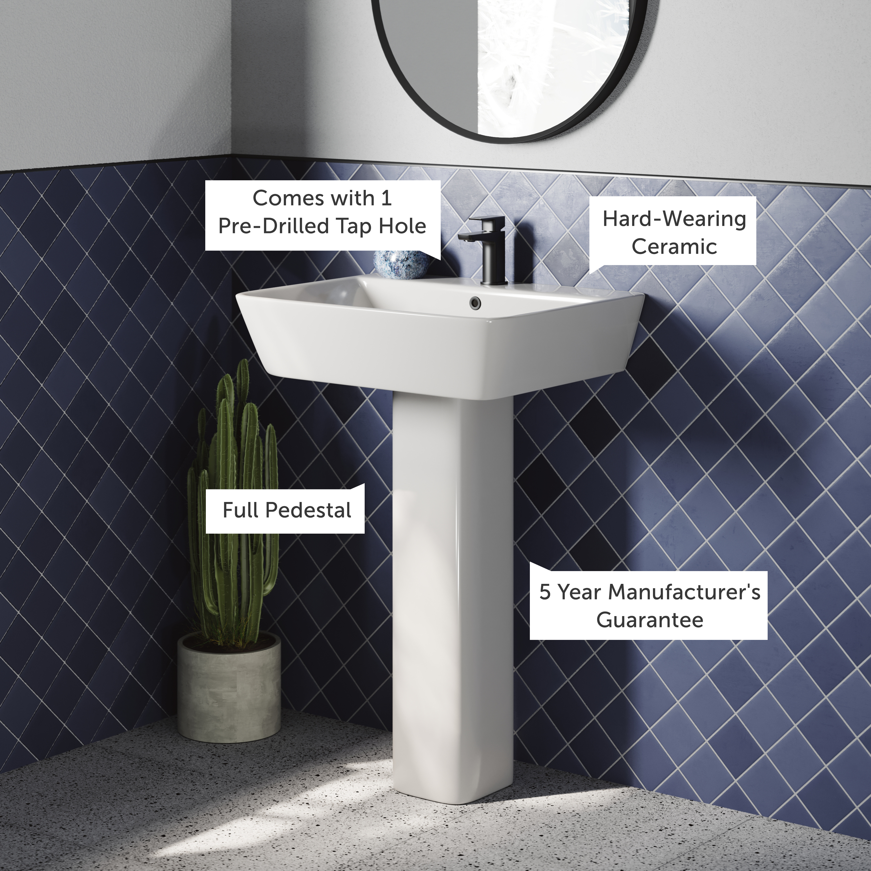 Harbour Icon Bathroom Suite with Rimless Toilet & Double Ended Bath