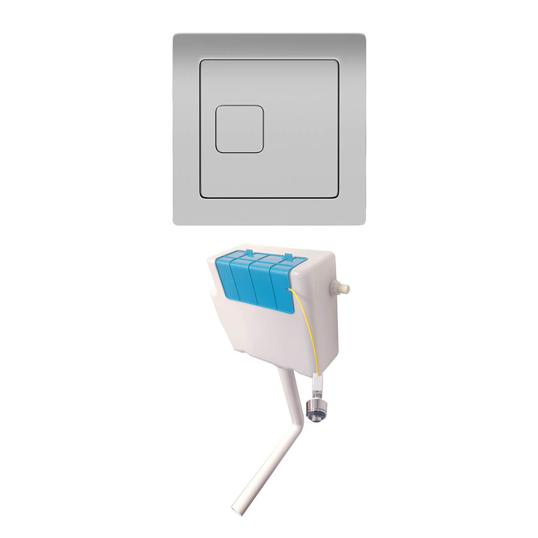 Drench Dual Flush Concealed Cistern with Square Dual Flush Button