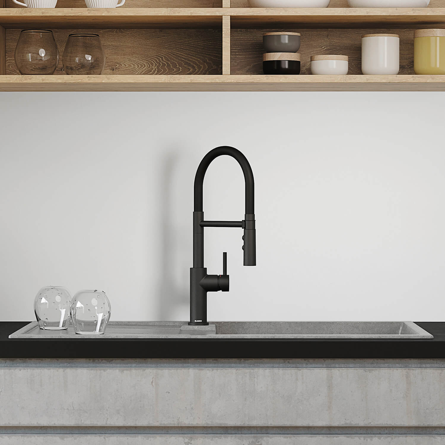 Blanco Catris-S Flexo Single Lever Pull Out Kitchen Mixer Tap with Dual Spray