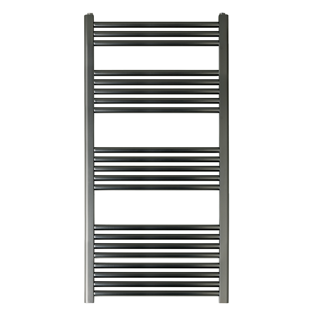 EliteHeat Steel Ladder Heated Towel Rail 25mm Bars - Brushed Black