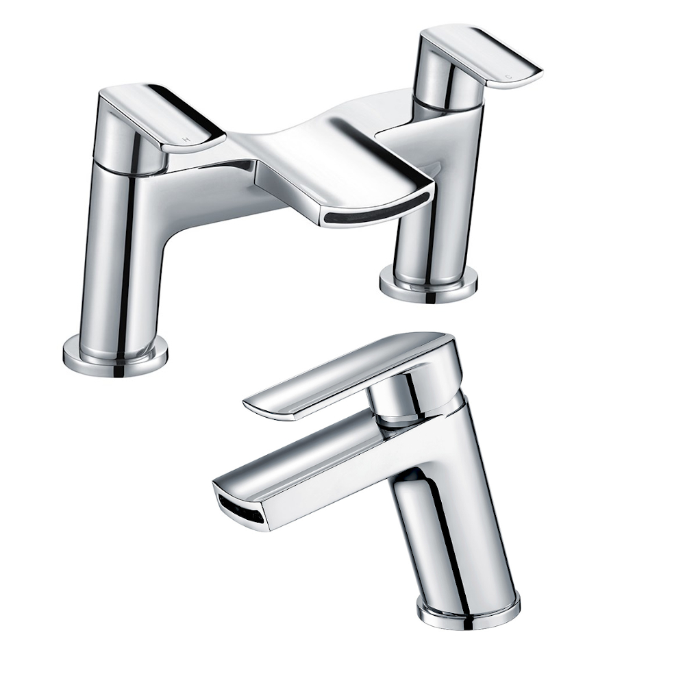Vellamo Poise Mono Basin Mixer & Deck Mounted Bath Filler
