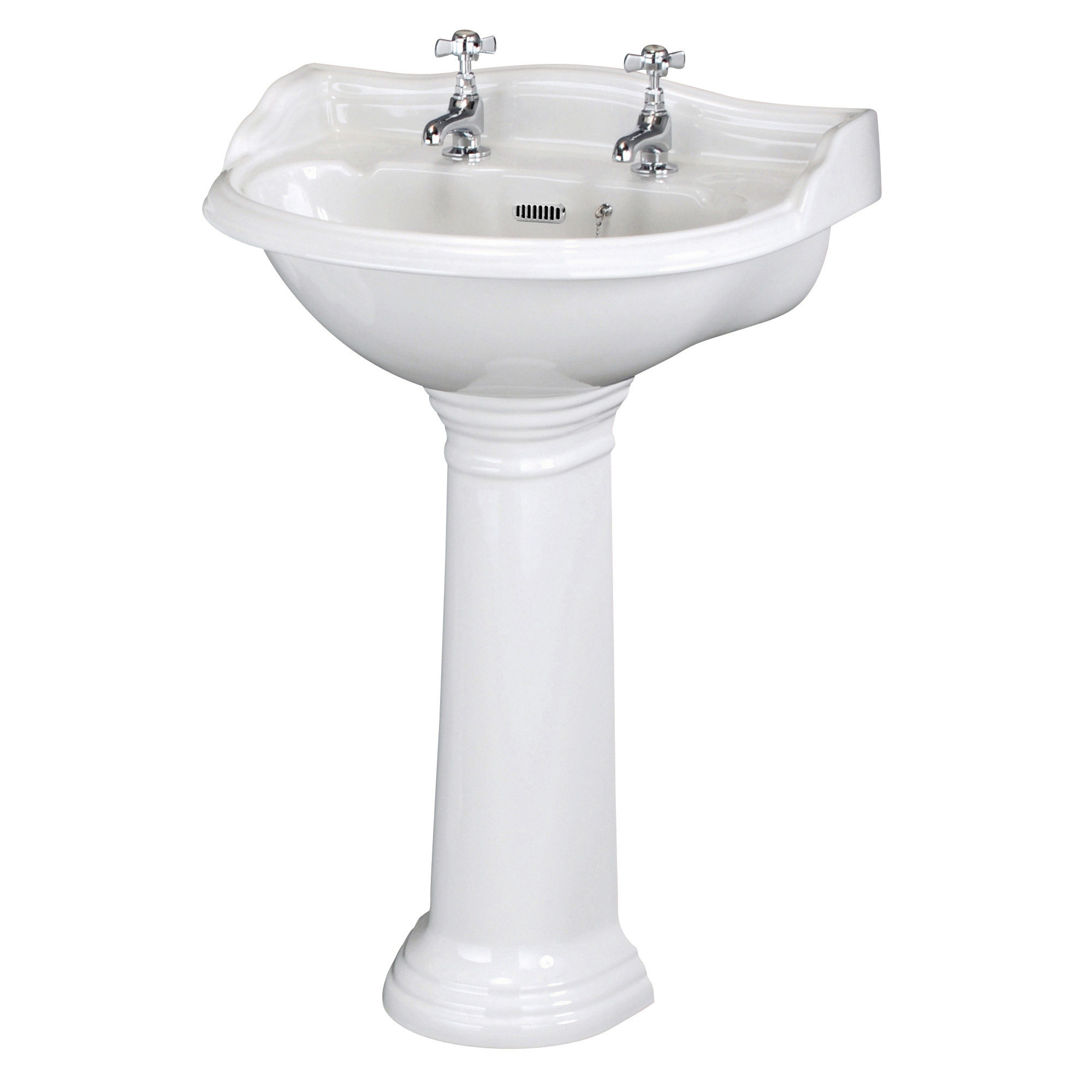 Butler & Rose Benedict 500mm Full Pedestal & Basin - 2 Tap Hole