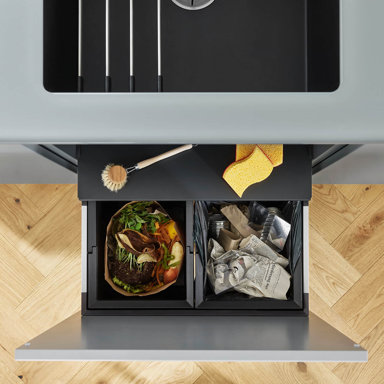 Blanco Select II Compact 60/2 34 litre 2 Container Waste Organiser for 600mm Kitchen Cabinets