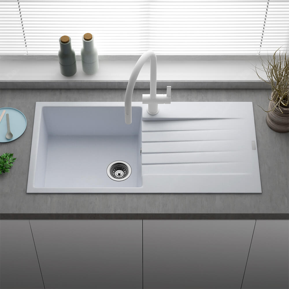 Reginox Harlem 1 Bowl Granite Composite Kitchen Sink & Waste Kit - 1000 x 500mm