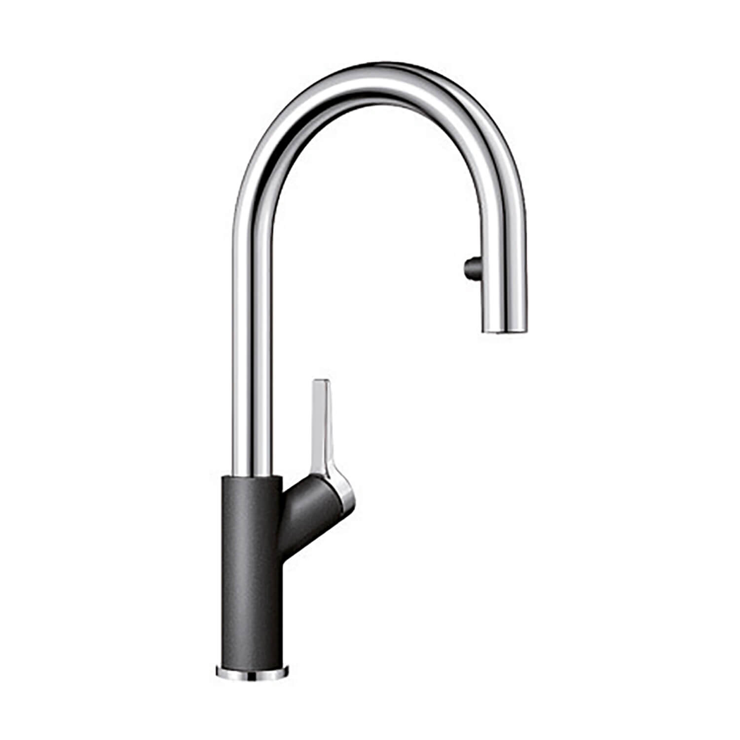 Blanco Carena-S Vario Single Lever Chrome Pull Out Kitchen Mixer Spray Tap with Silgranit Matching Finish