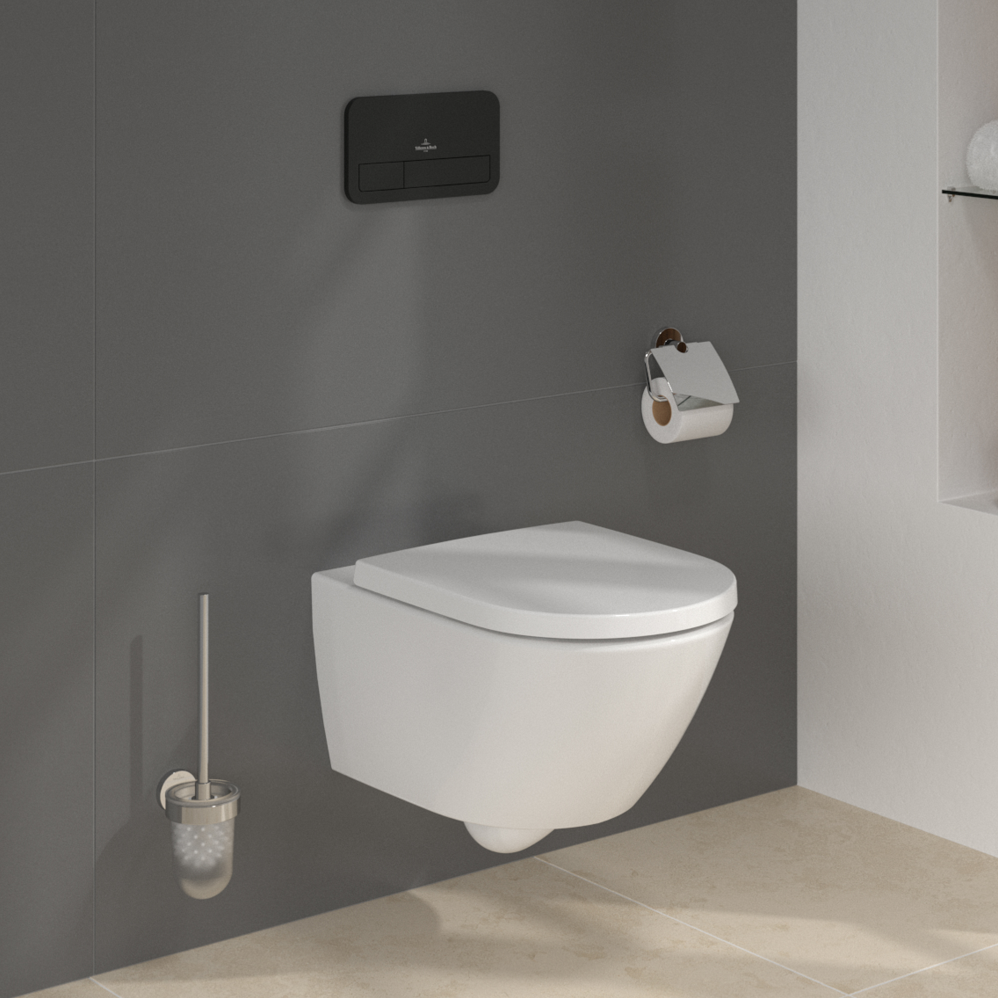 Villeroy & Boch ViConnect Pro 2.0 Frame with Subway 3.0 TwistFlush Rimless Wall Mounted Toilet, Flush Plate & Soft Close Toilet Seat