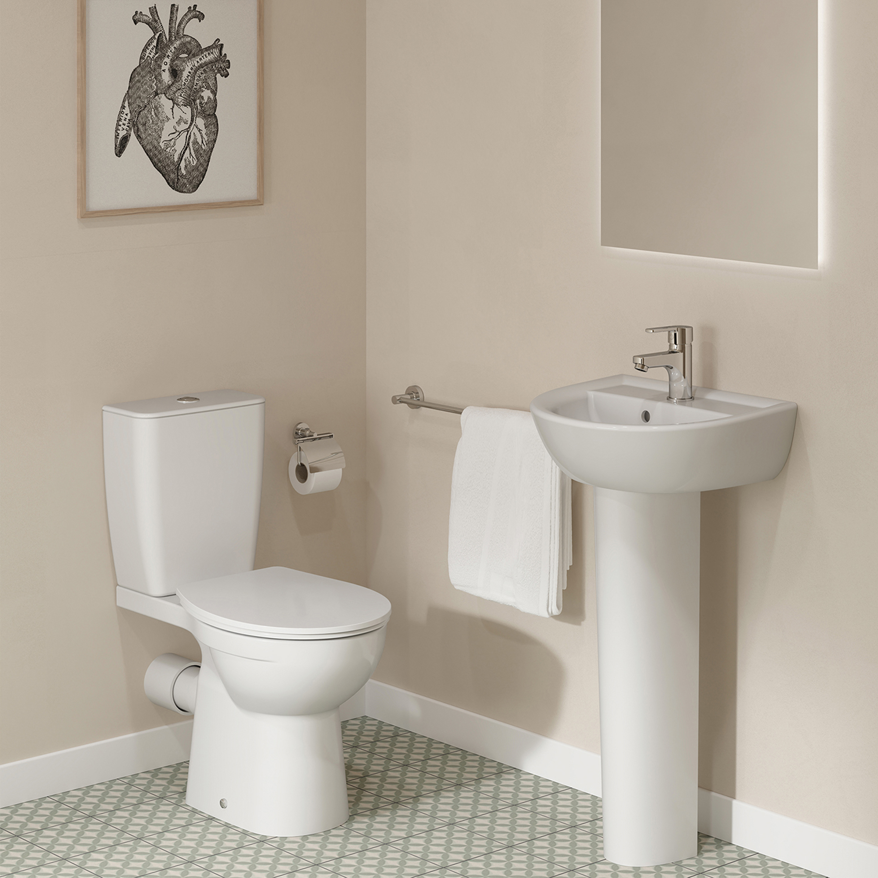 Ideal Standard Eurovit+ Close Coupled Toilet with Soft Close Seat