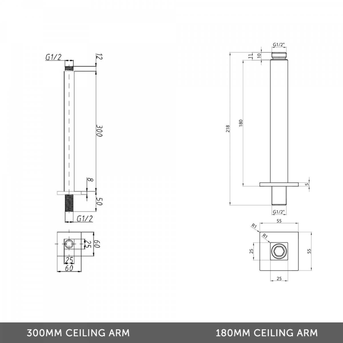 Carter Concealed Shower Valve, Fixed Shower Head, Handset & Overflow Bath Filler