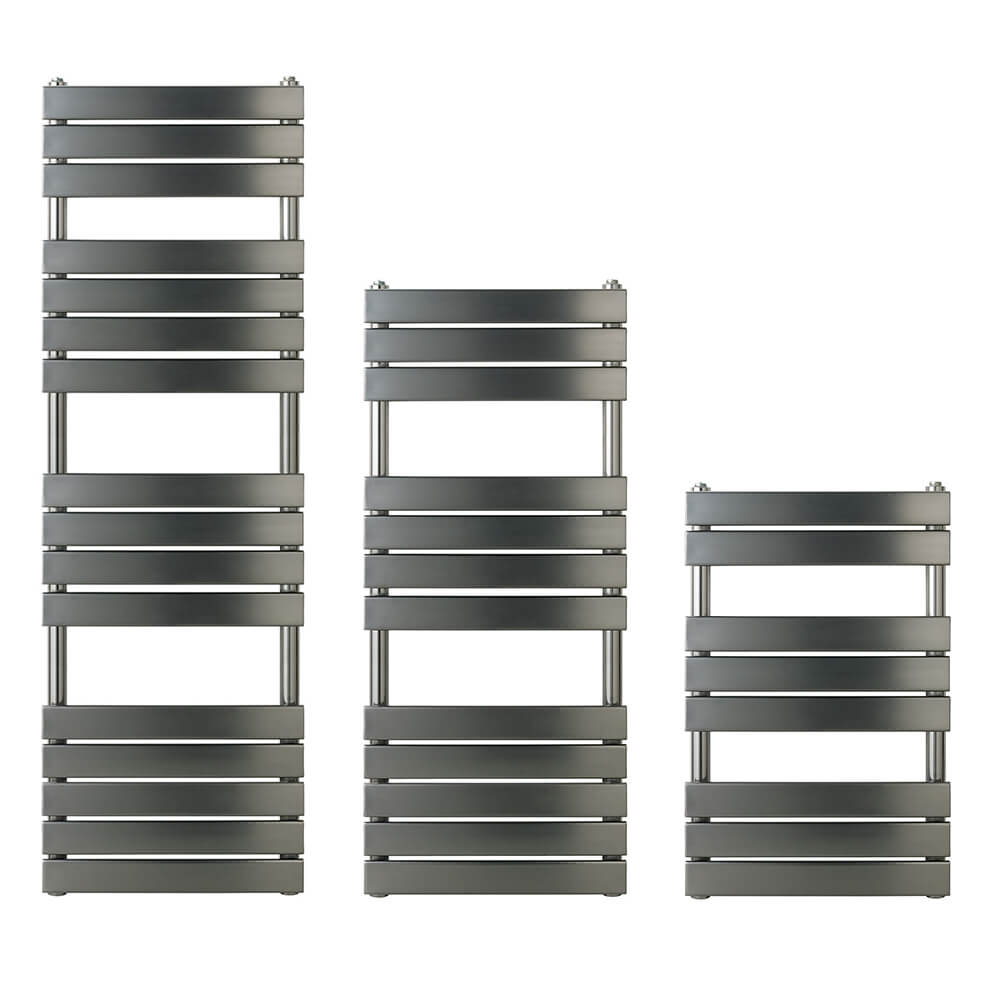 EliteHeat Steel Designer Heated Towel Rail Radiator - Brushed Black