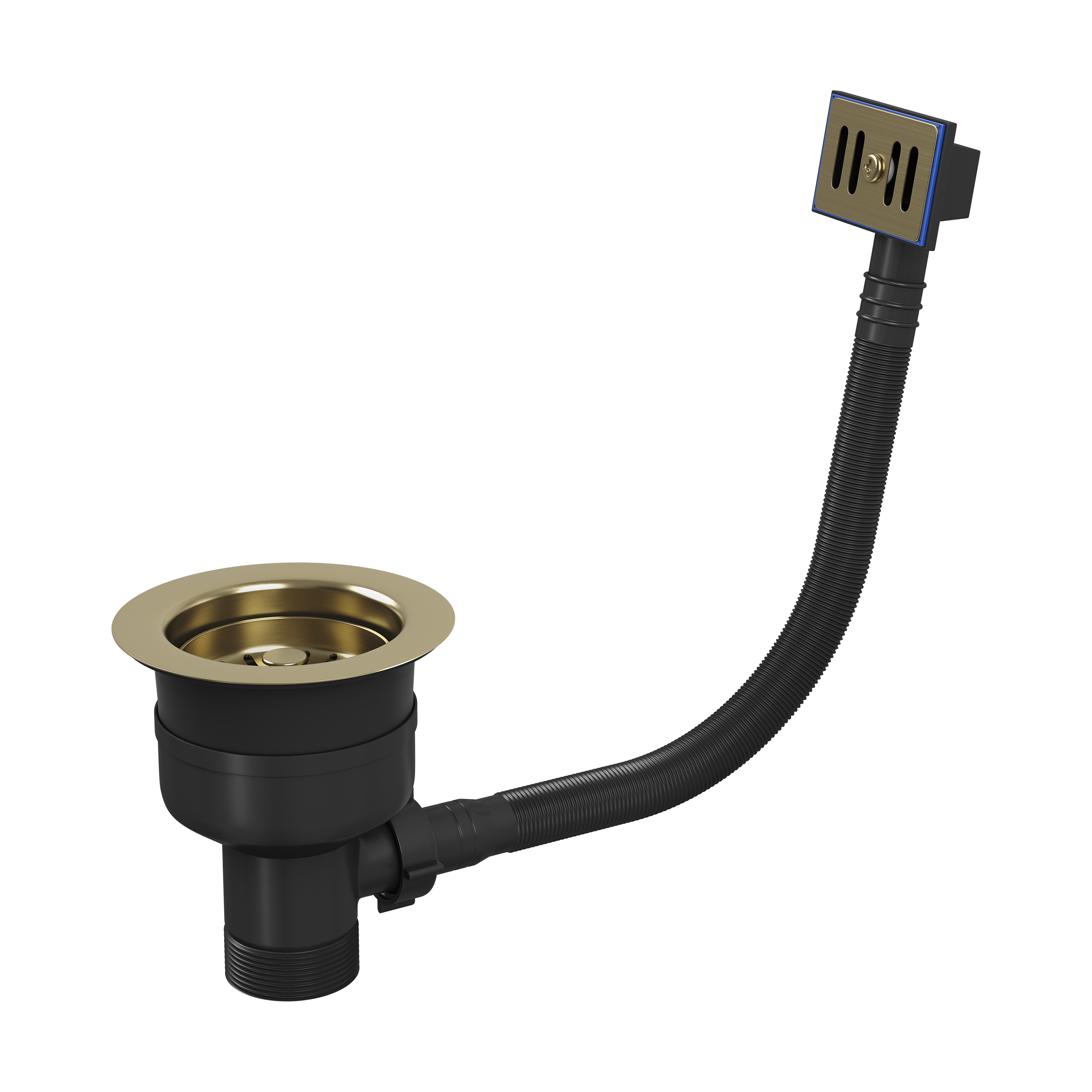 Top-Fix 90mm Basket Strainer Kitchen Sink Waste, Overflow Pipework & Cover