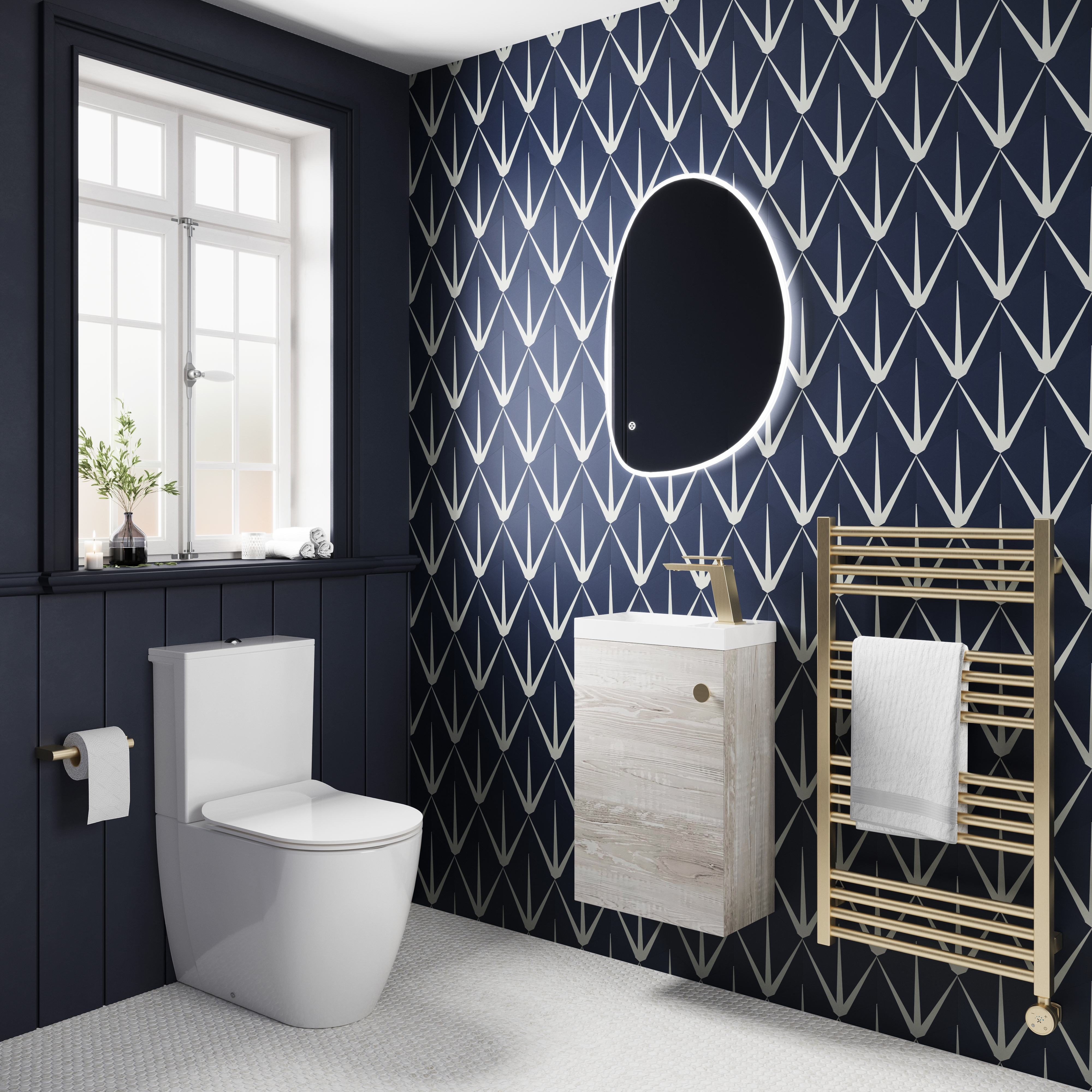 Crosswater MPRO Electric Brushed Brass Heated Towel Rail