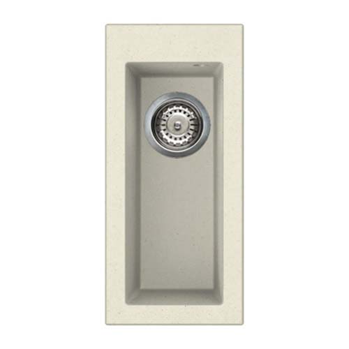 Reginox Quadra Half Bowl Granite Composite Undermount Kitchen Sink & Waste Kit - 200 x 440mm