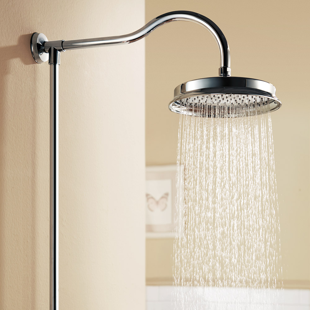 Flova Liberty Exposed Thermostatic Shower Column with Overhead Rainshower & Handset Kit - Chrome