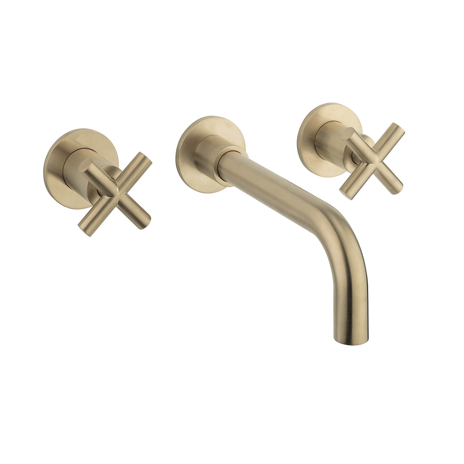 Crosswater MPRO 3 Hole Wall Mounted Basin Mixer Tap with Crosshead Handles