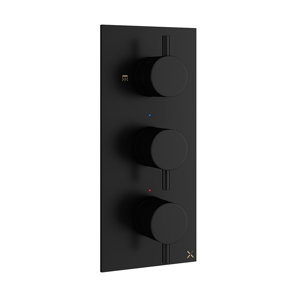Crosswater MPRO 2 Outlet Concealed Thermostatic Shower Valve (3 Handles)