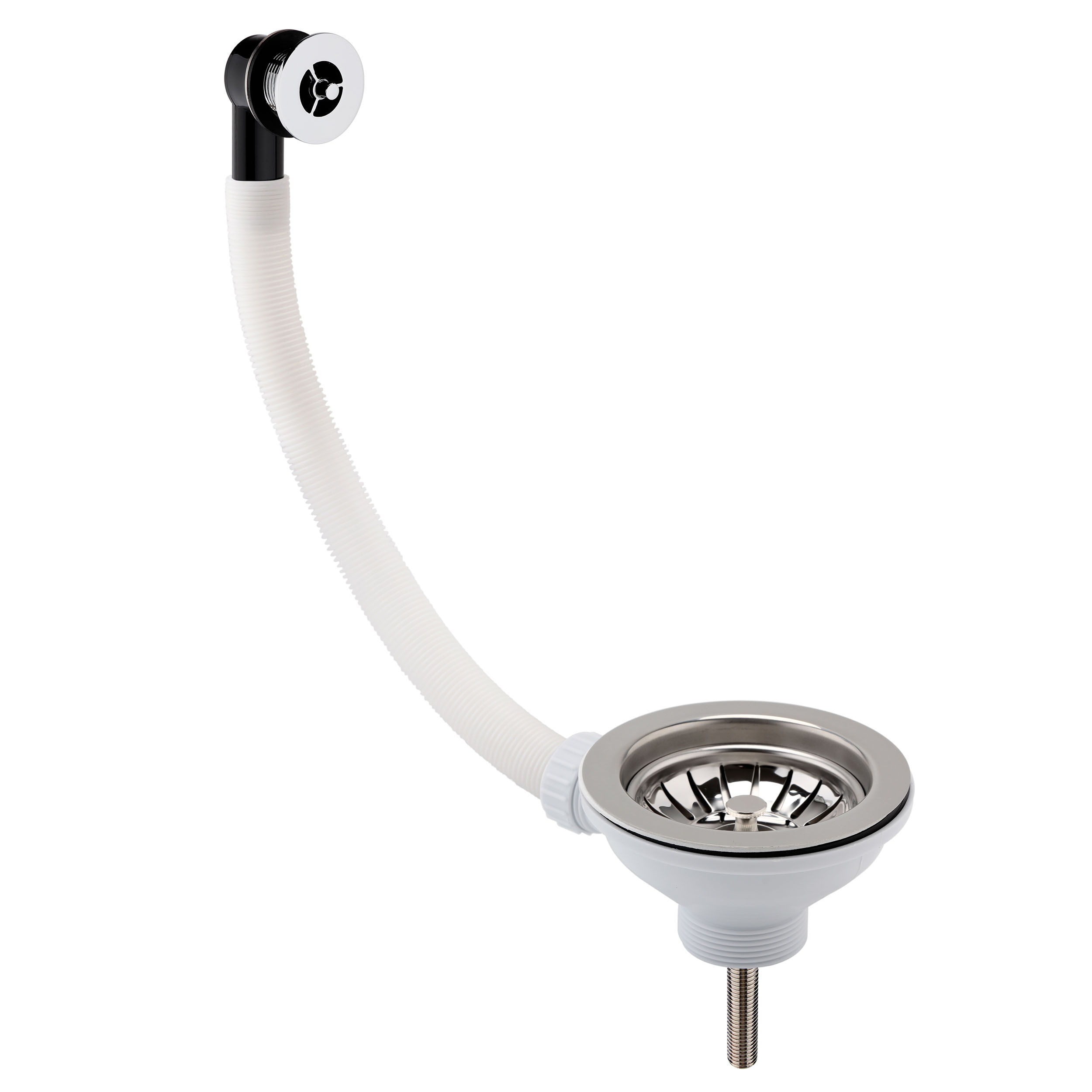 Butler & Rose Basket Strainer Waste with Round Overflow for Ceramic Kitchen Sinks